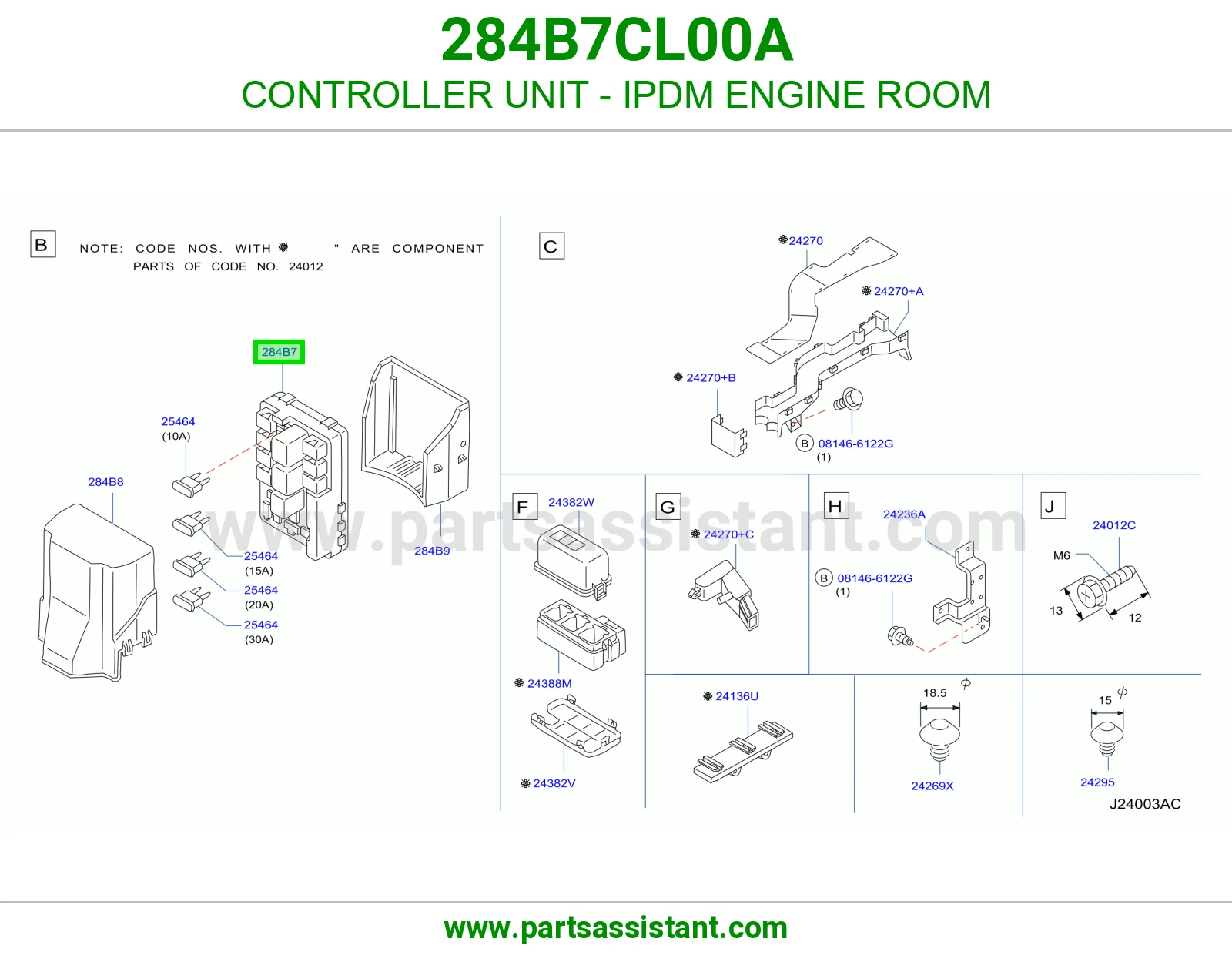 كنترول علبة فيوزات المكينة (IPDM) 284B7CL00A