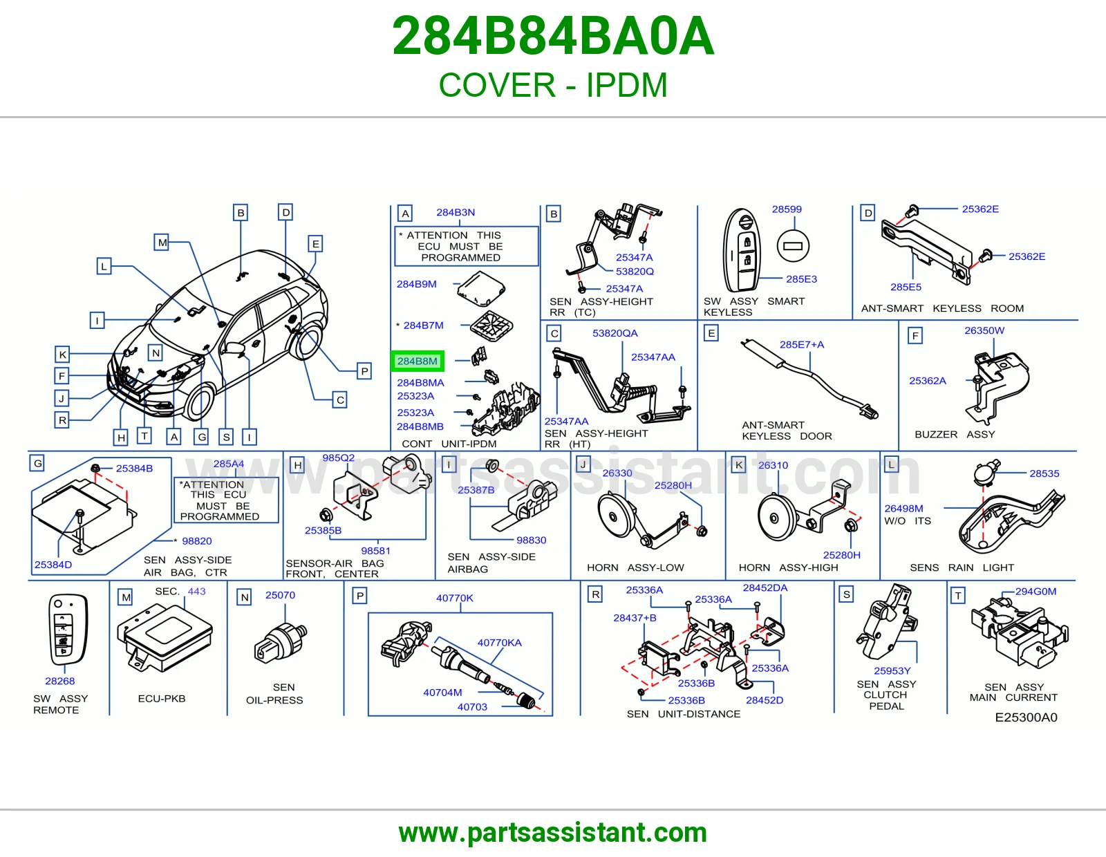 غطاء وحدة توزيع كهربا (IPDM) 284B84BA0A