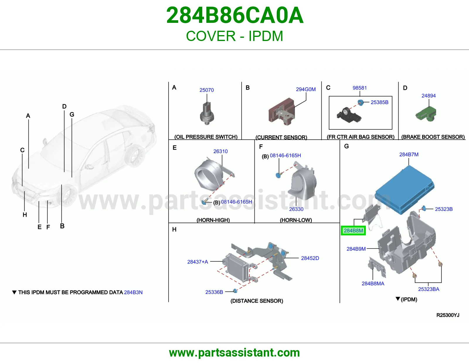 غطاء وحدة توزيع كهربا (IPDM) 284B86CA0A