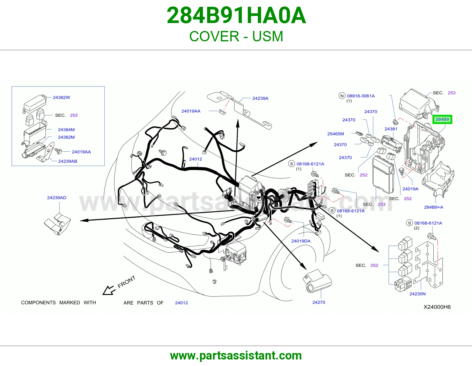 غطاء علبة فيوزات ذكية USM 284B91HA0A