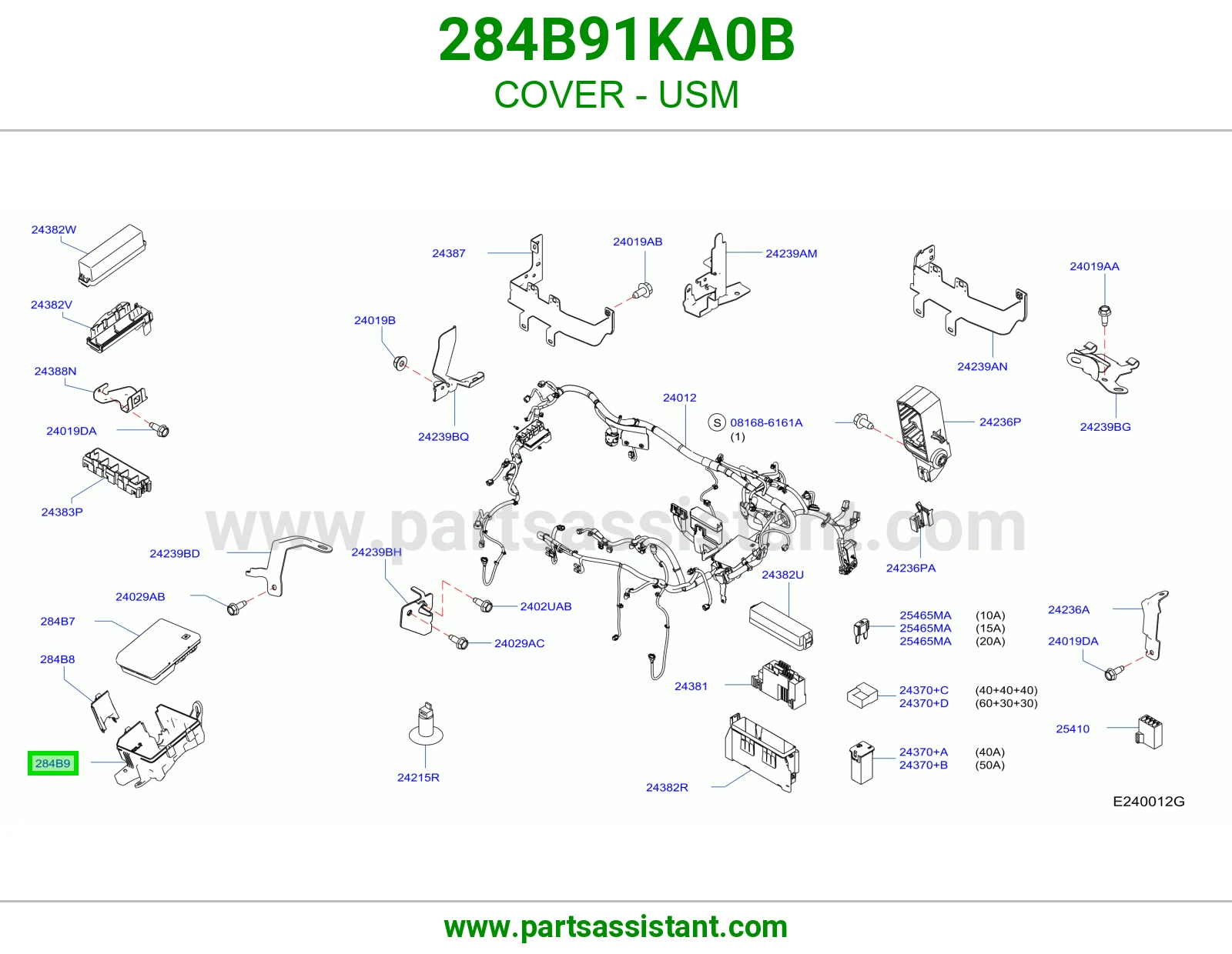 غطاء وحدة توزيع كهربا (IPDM) 284B91KA0B