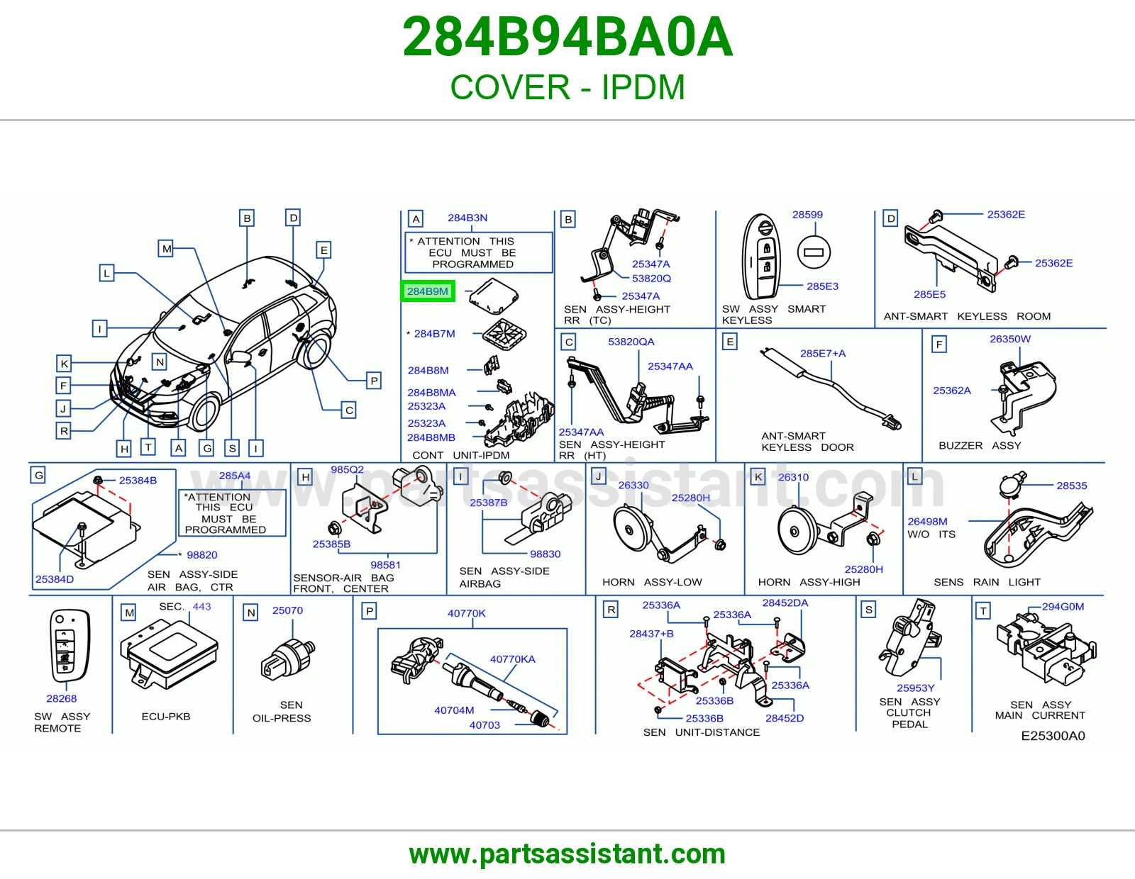غطاء وحدة توزيع كهربا (IPDM) 284B94BA0A
