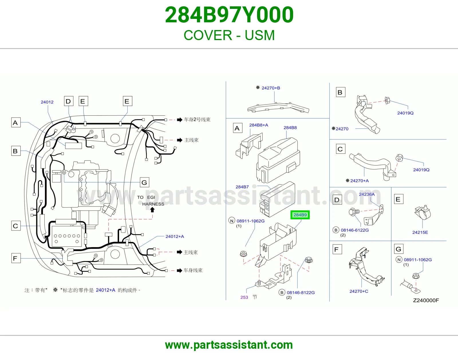 غطاء علبة فيوزات ذكية USM 284B97Y000