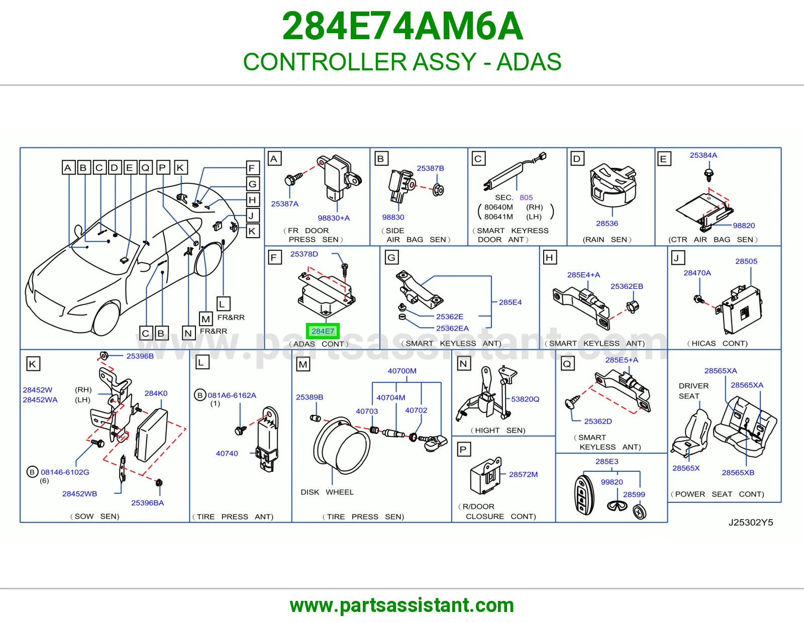 كنترول أنظمة مساعدة السواق (ADAS) كامل 284E74AM6A