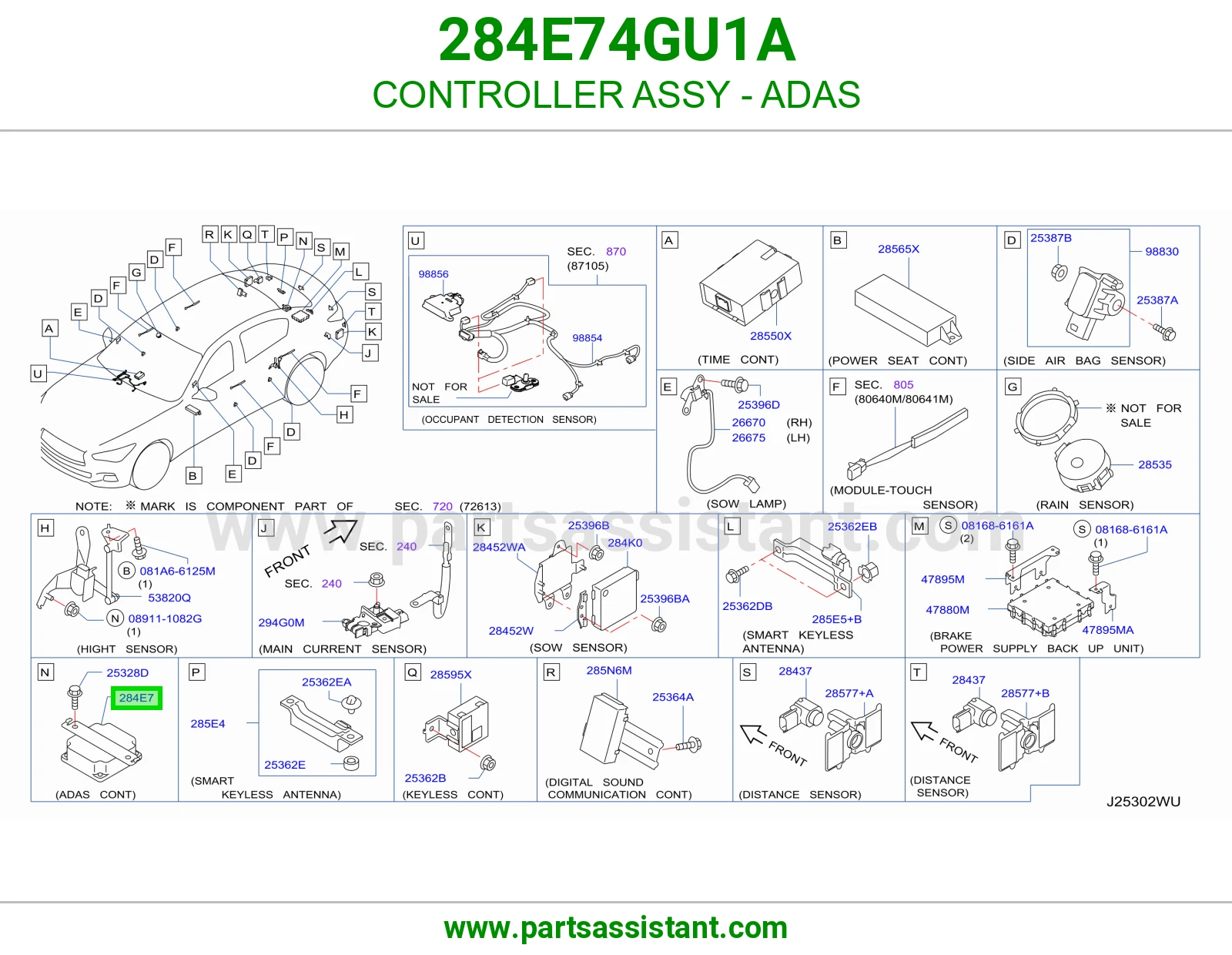 كنترول أنظمة مساعدة السواق (ADAS) كامل 284E74GU1A