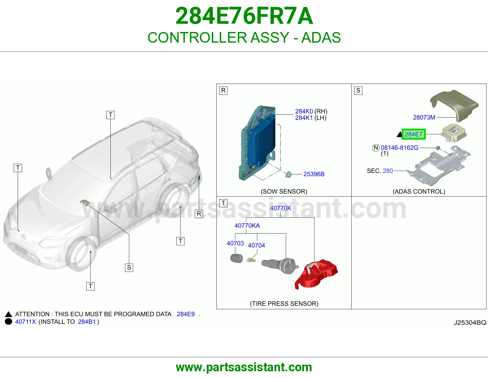 كنترول أنظمة مساعدة السواق (ADAS) كامل 284E76FR7A