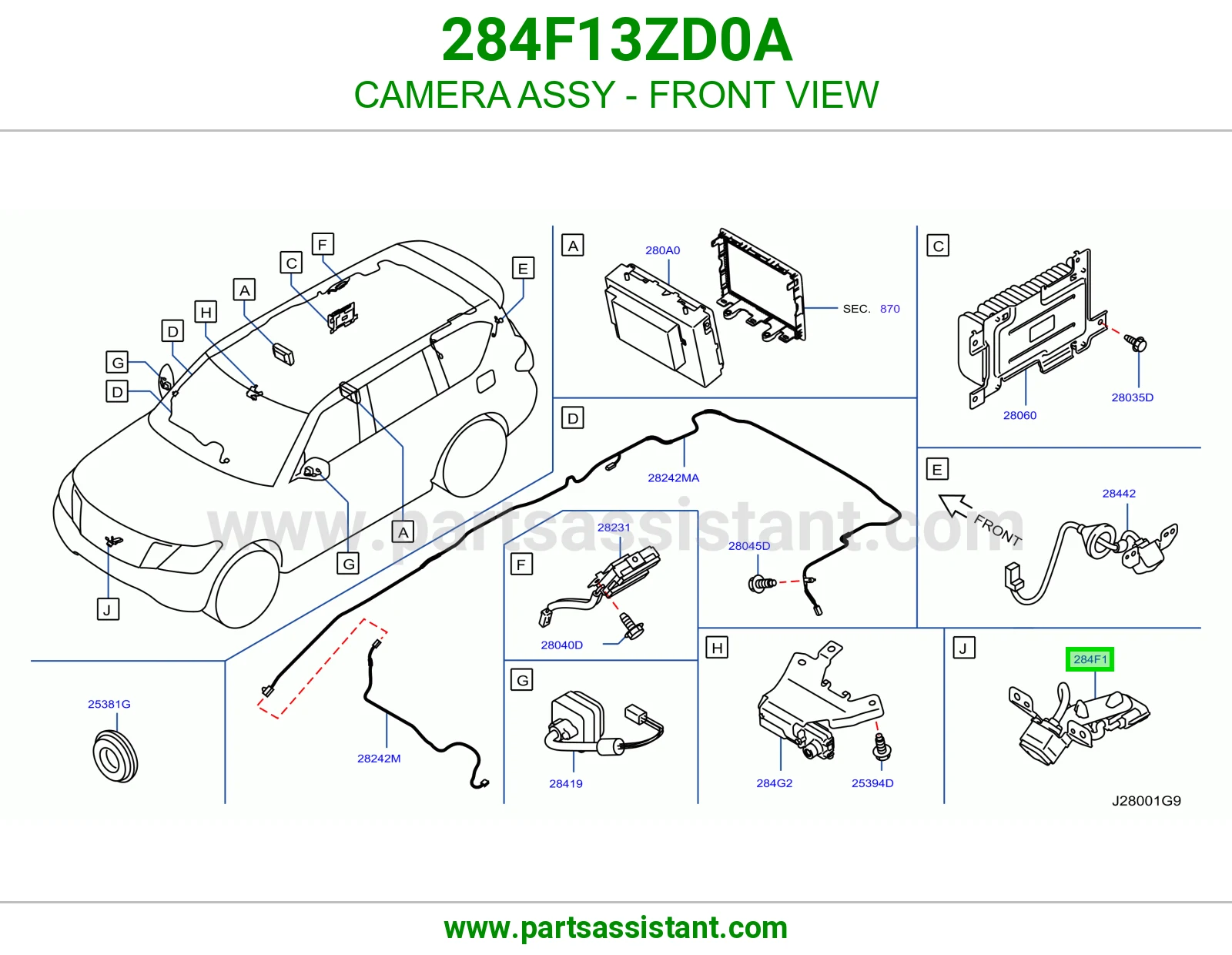 كاميرا رؤية أمامية كاملة 284F13ZD0A