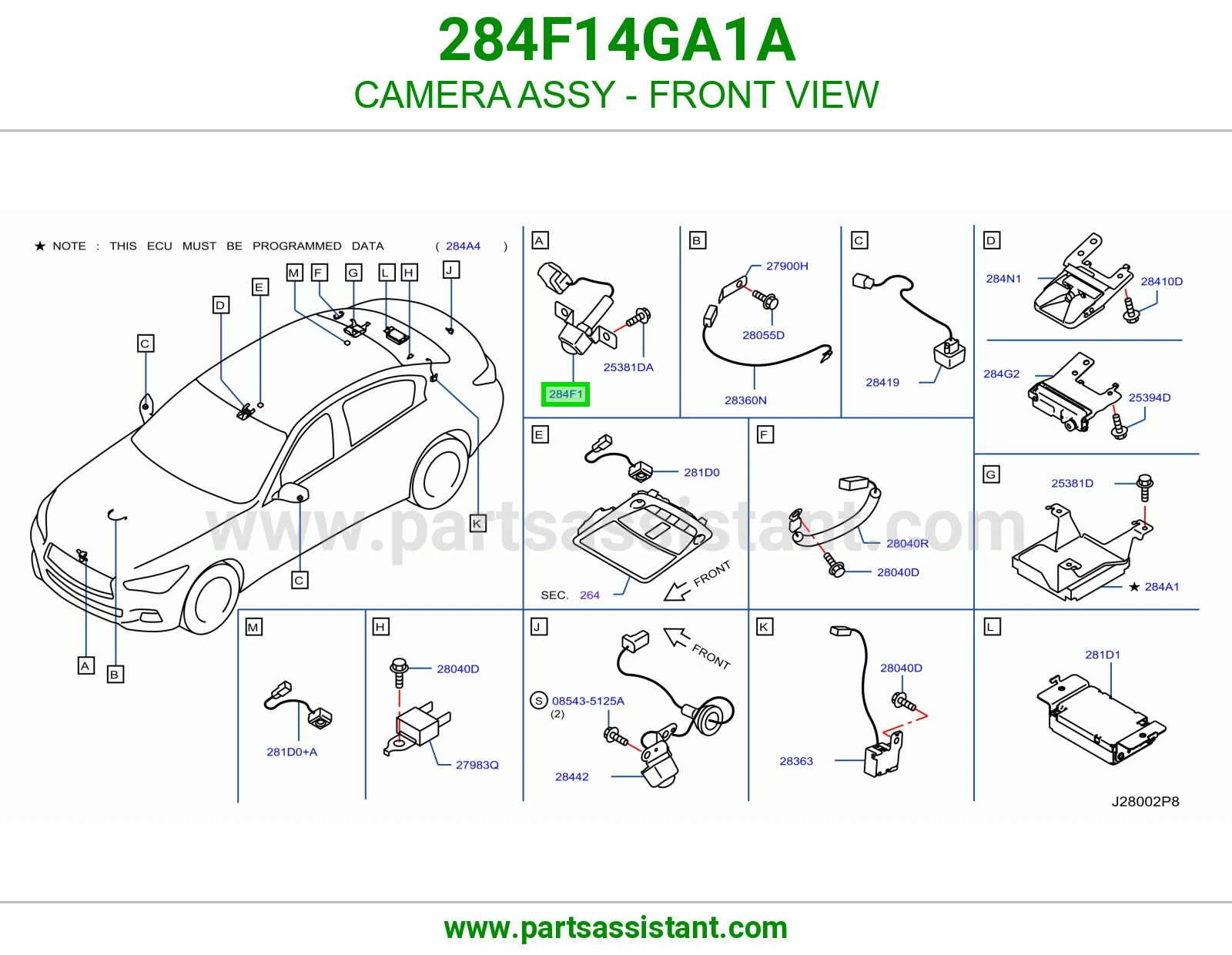 كاميرا رؤية أمامية كاملة 284F14GA1A