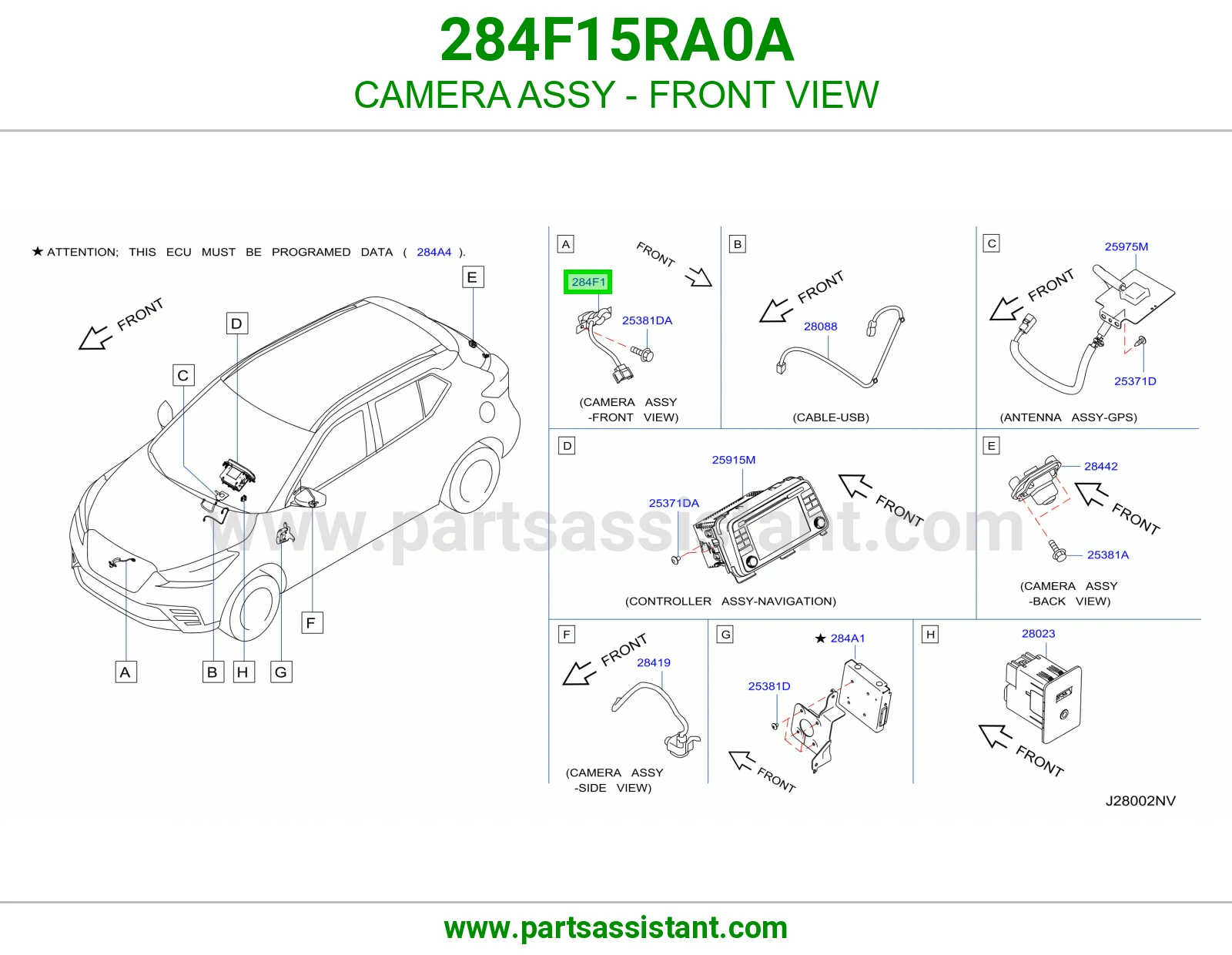 كاميرا رؤية أمامية كاملة 284F15RA0A