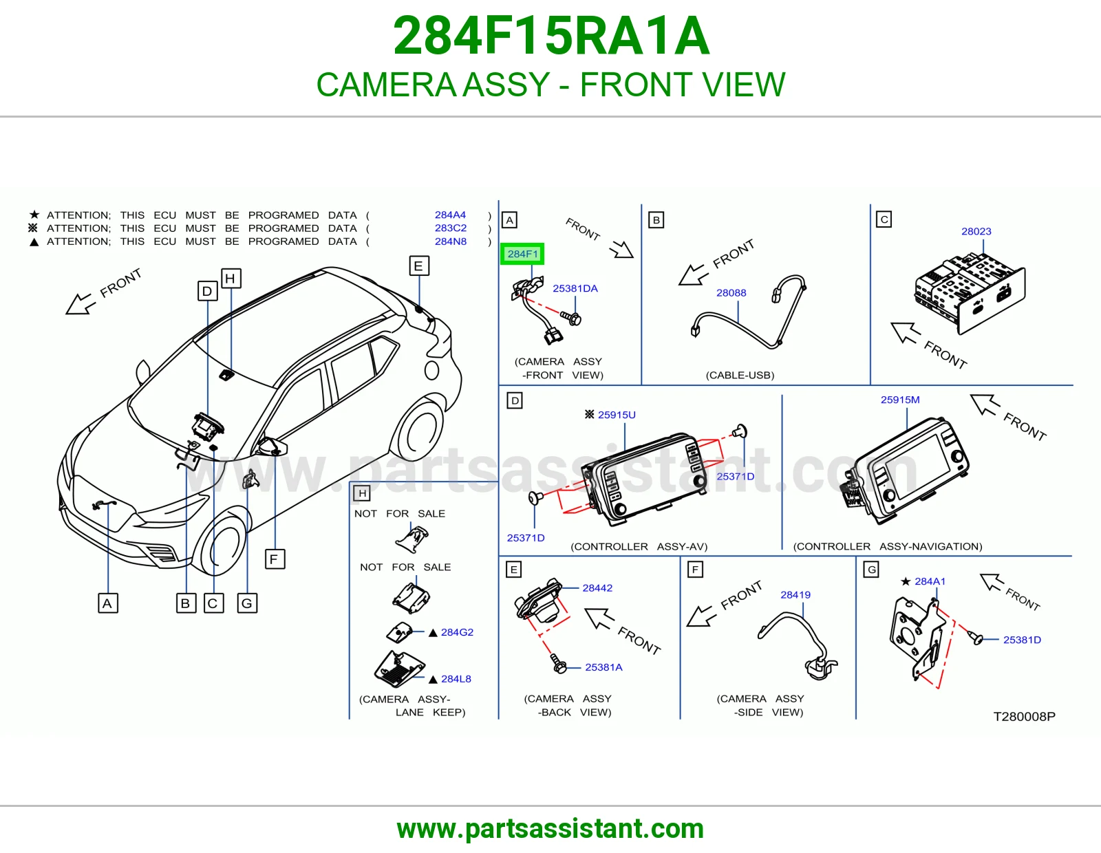 CAMERA ASSY - FRONT VIEW 284F15RA1A