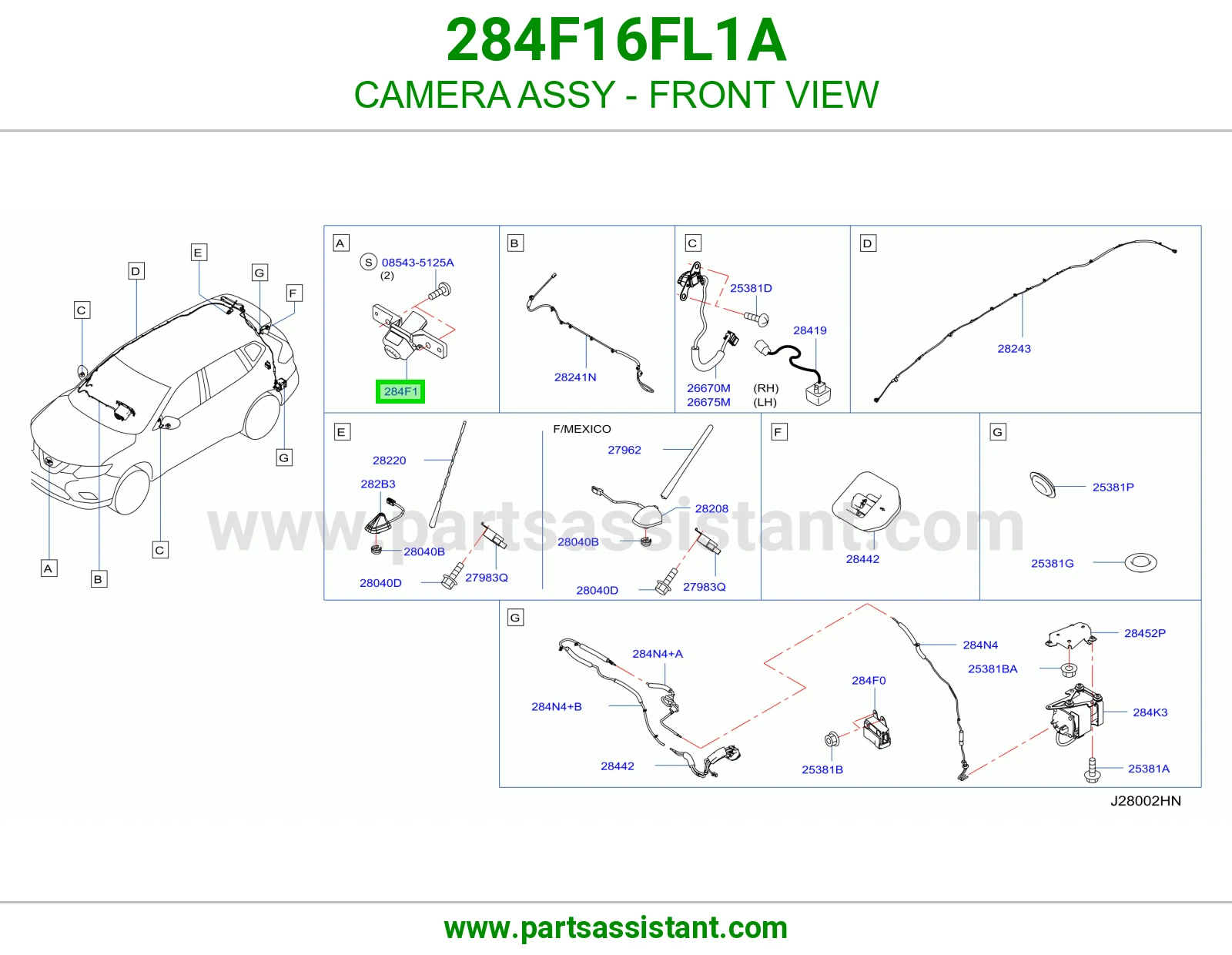 كاميرا رؤية أمامية كاملة 284F16FL1A
