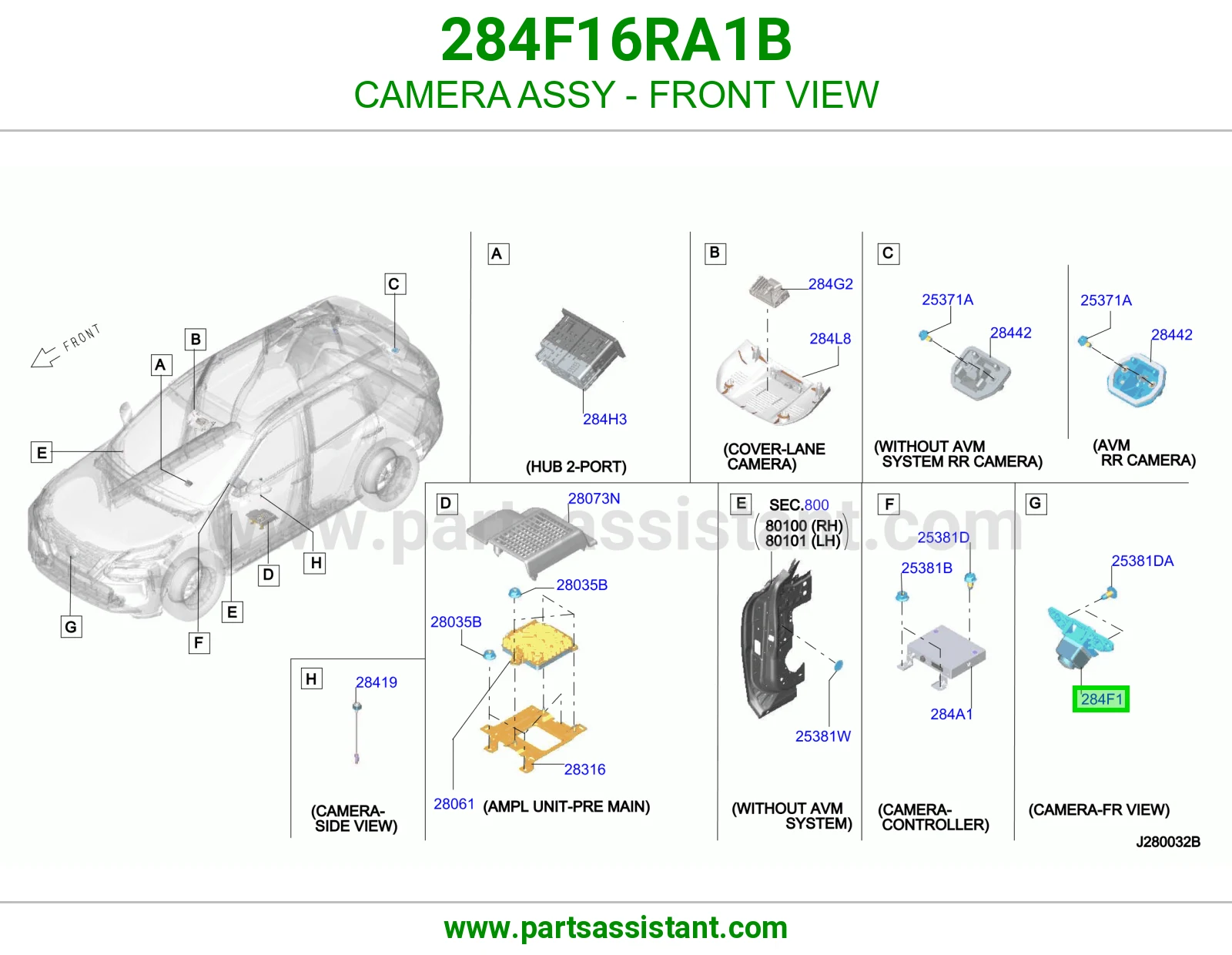 كاميرا رؤية أمامية كاملة 284F16RA1B