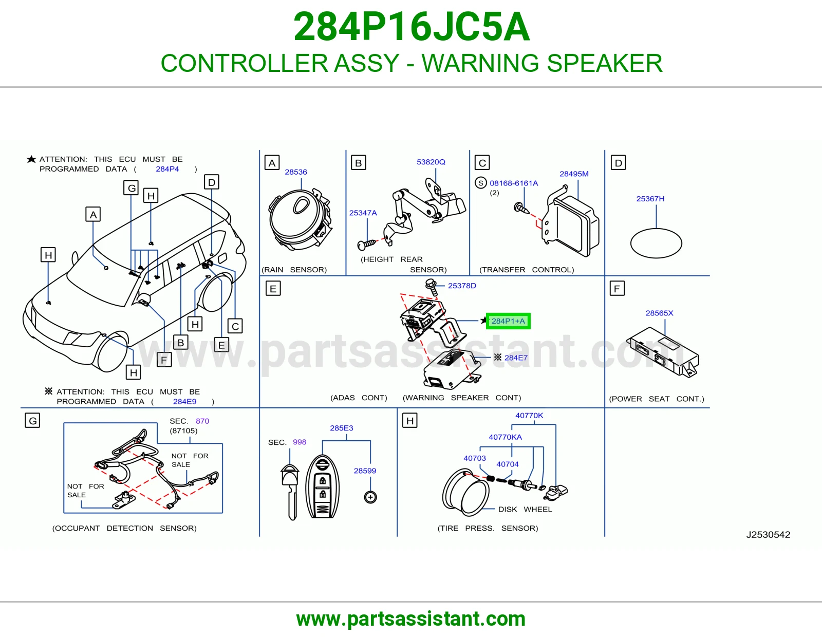 كنترول سماعة تنبيه كامل 284P16JC5A
