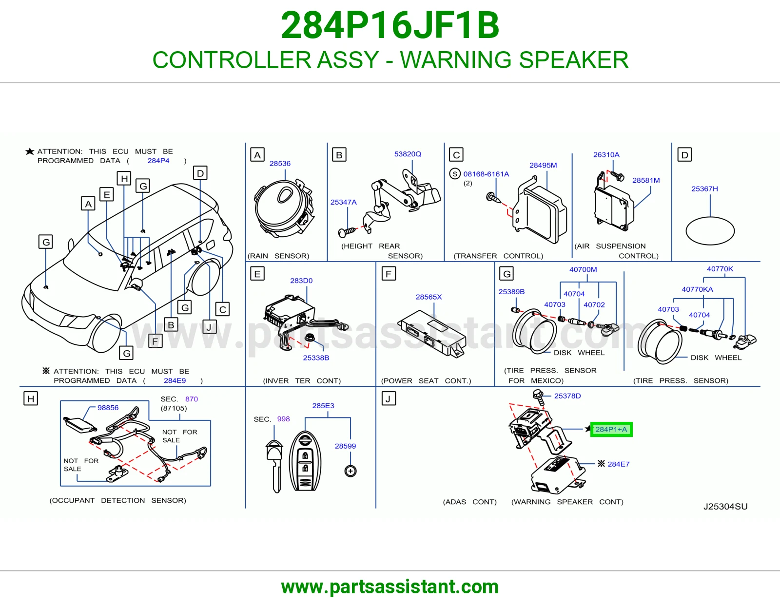 كنترول سماعة تنبيه كامل 284P16JF1B