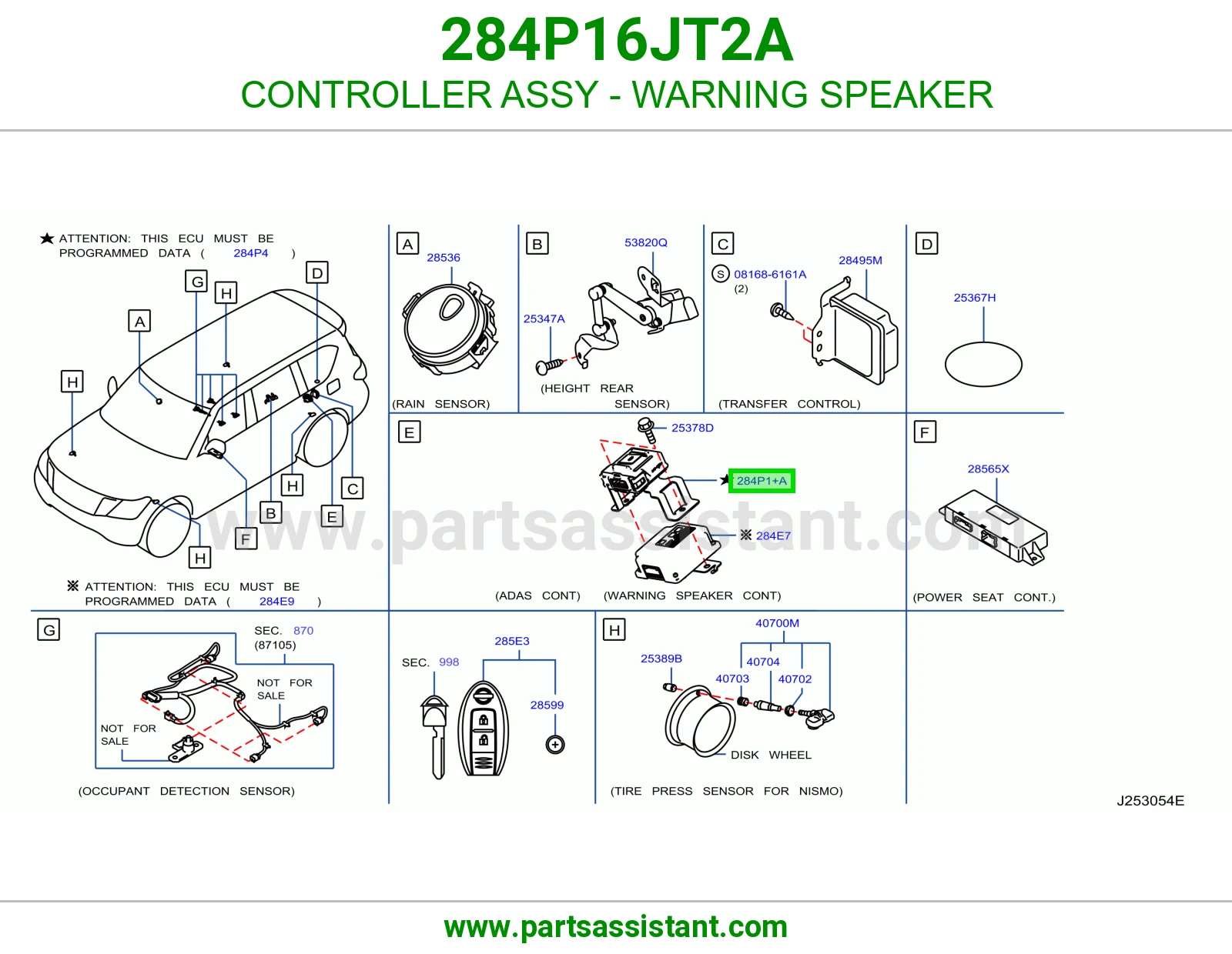 كنترول سماعة تنبيه كامل 284P16JT2A
