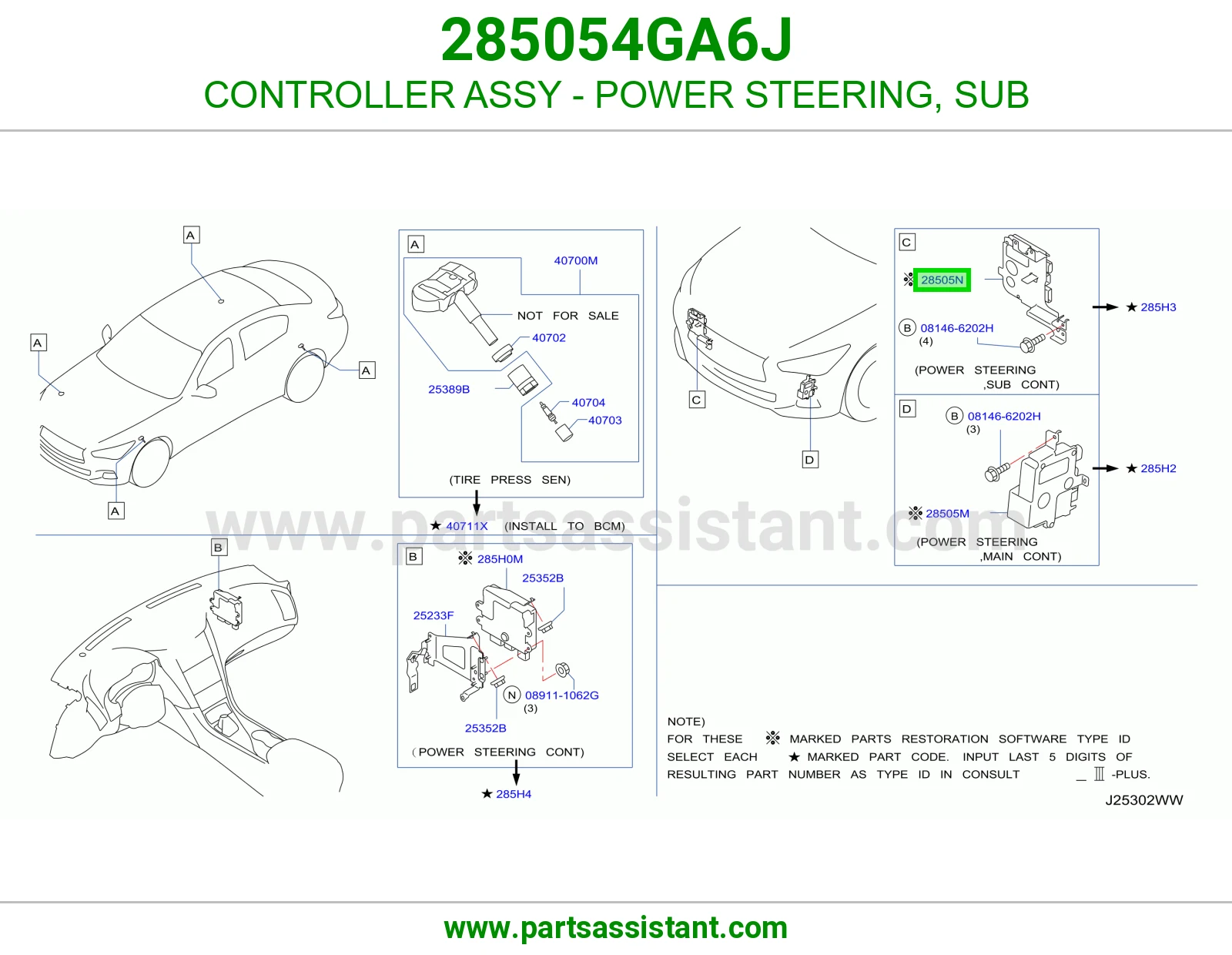 كنترول دركسون باور فرعي كامل 285054GA6J