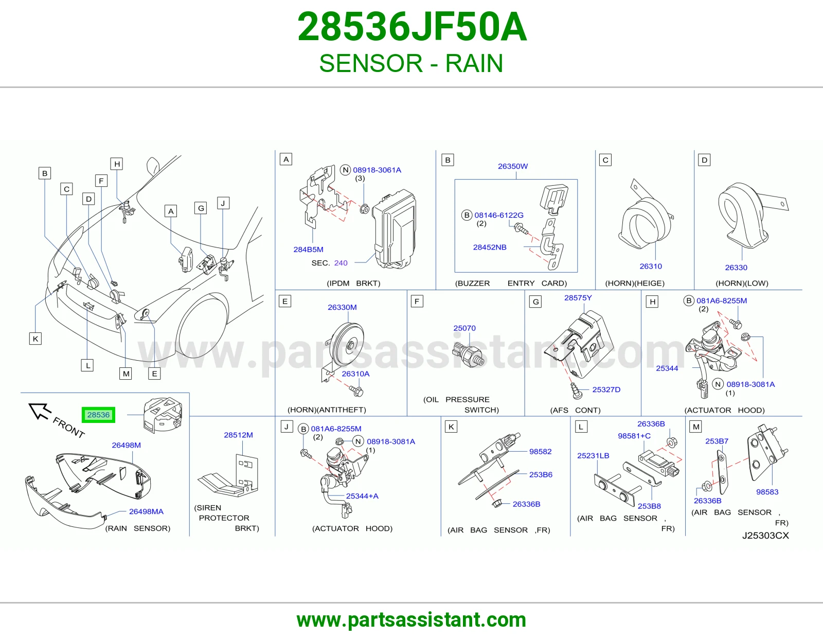 حساس مطر 28536JF50A
