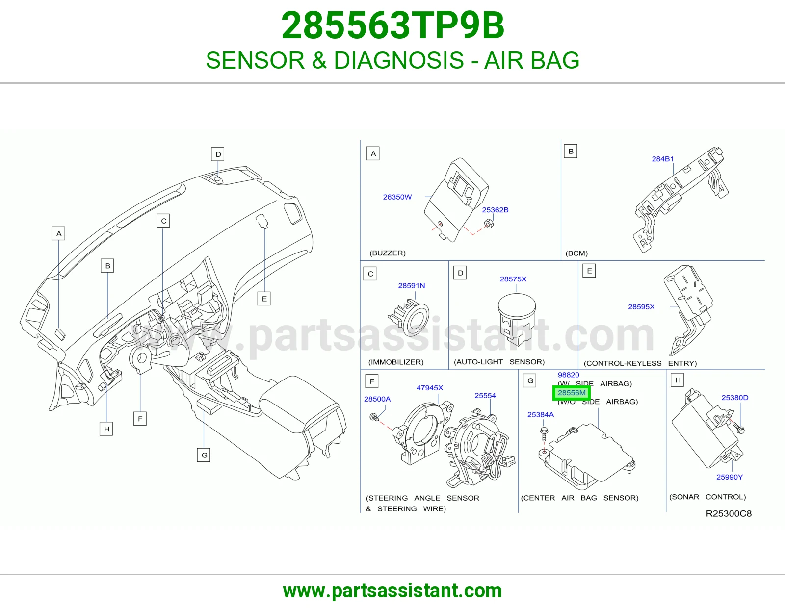 حساس تشخيص ايرباق 285563TP9B