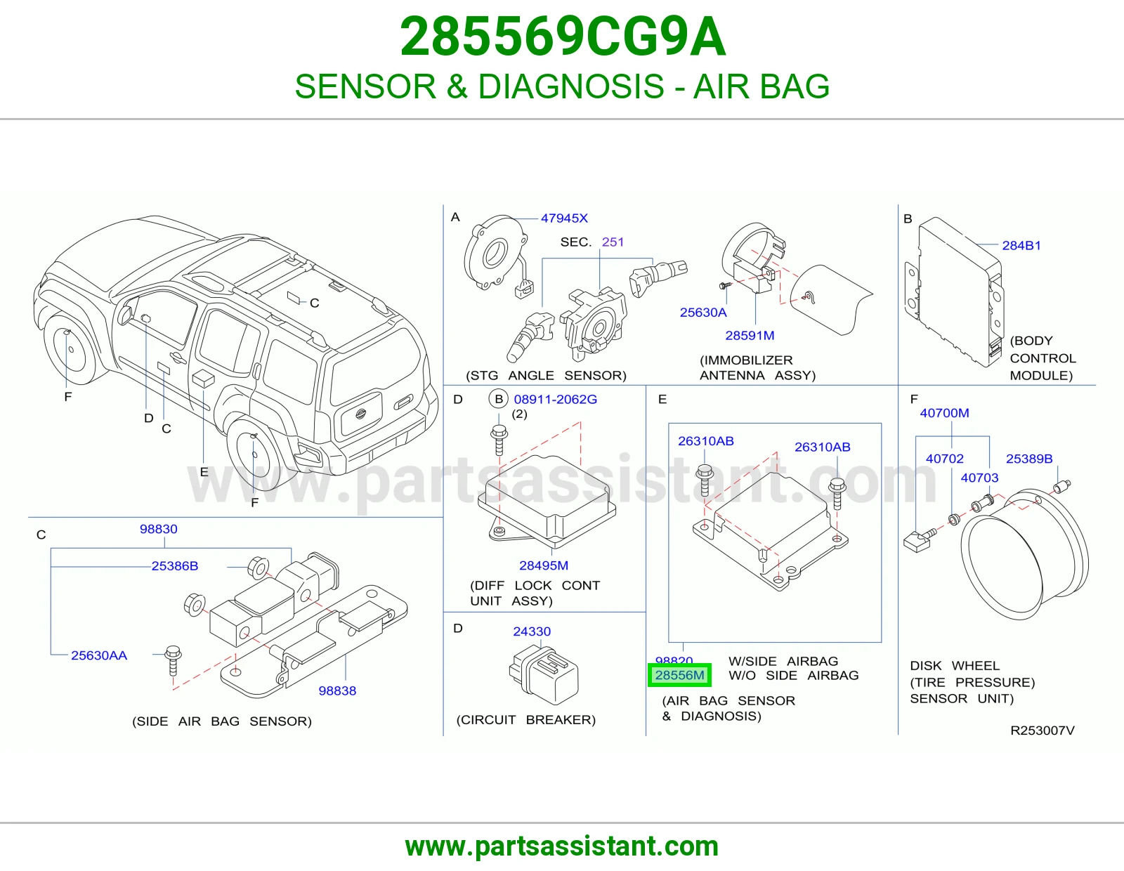 حساس تشخيص ايرباق 285569CG9A