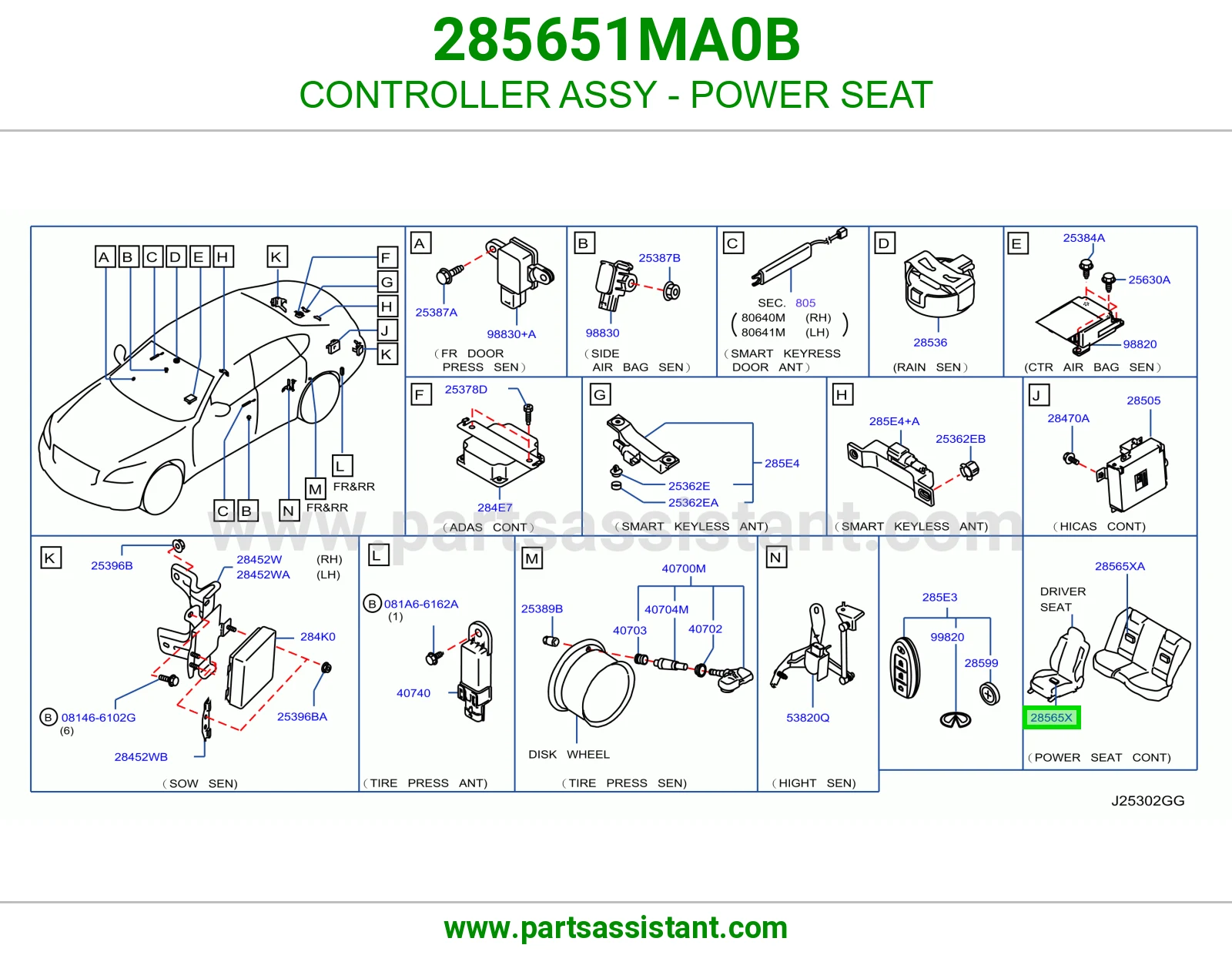 كنترول مرتبة كهربا كامل 285651MA0B