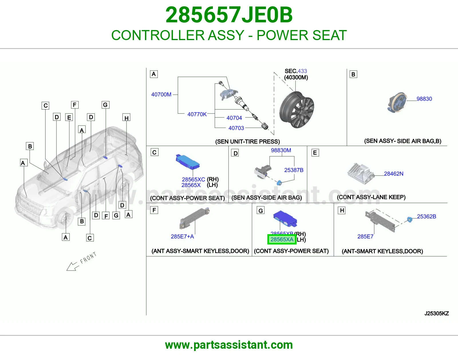 كنترول مرتبة كهربا كامل 285657JE0B
