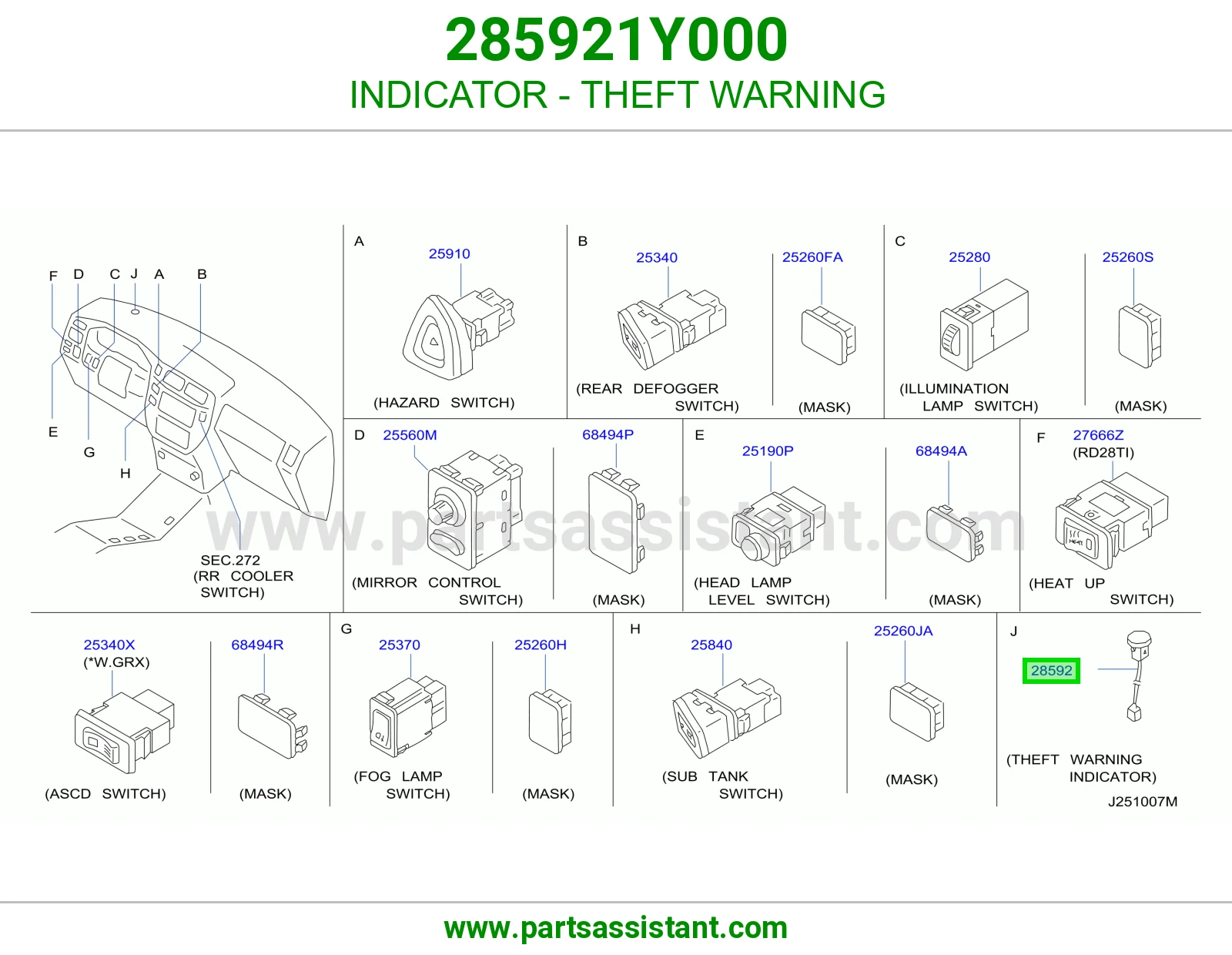 اشارة إنذار ضد السرقة 285921Y000