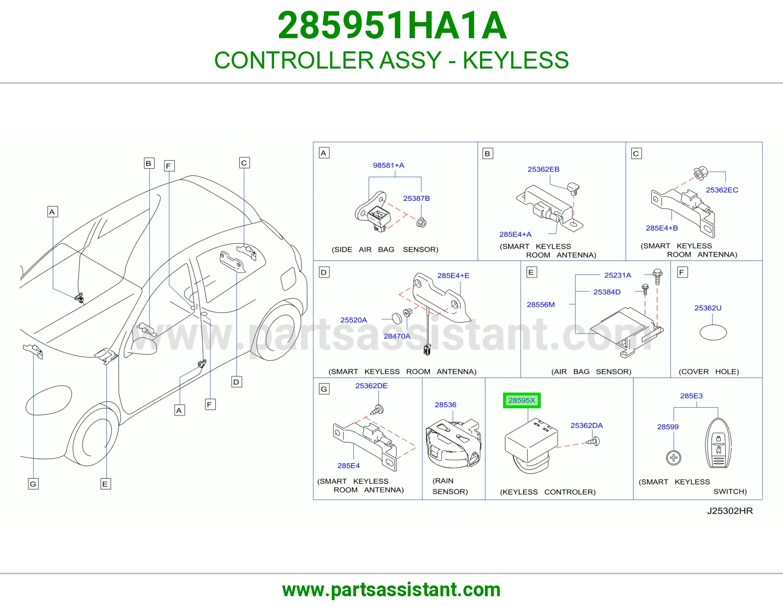 كنترول دخول بدون مفتاح كامل 285951HA1A