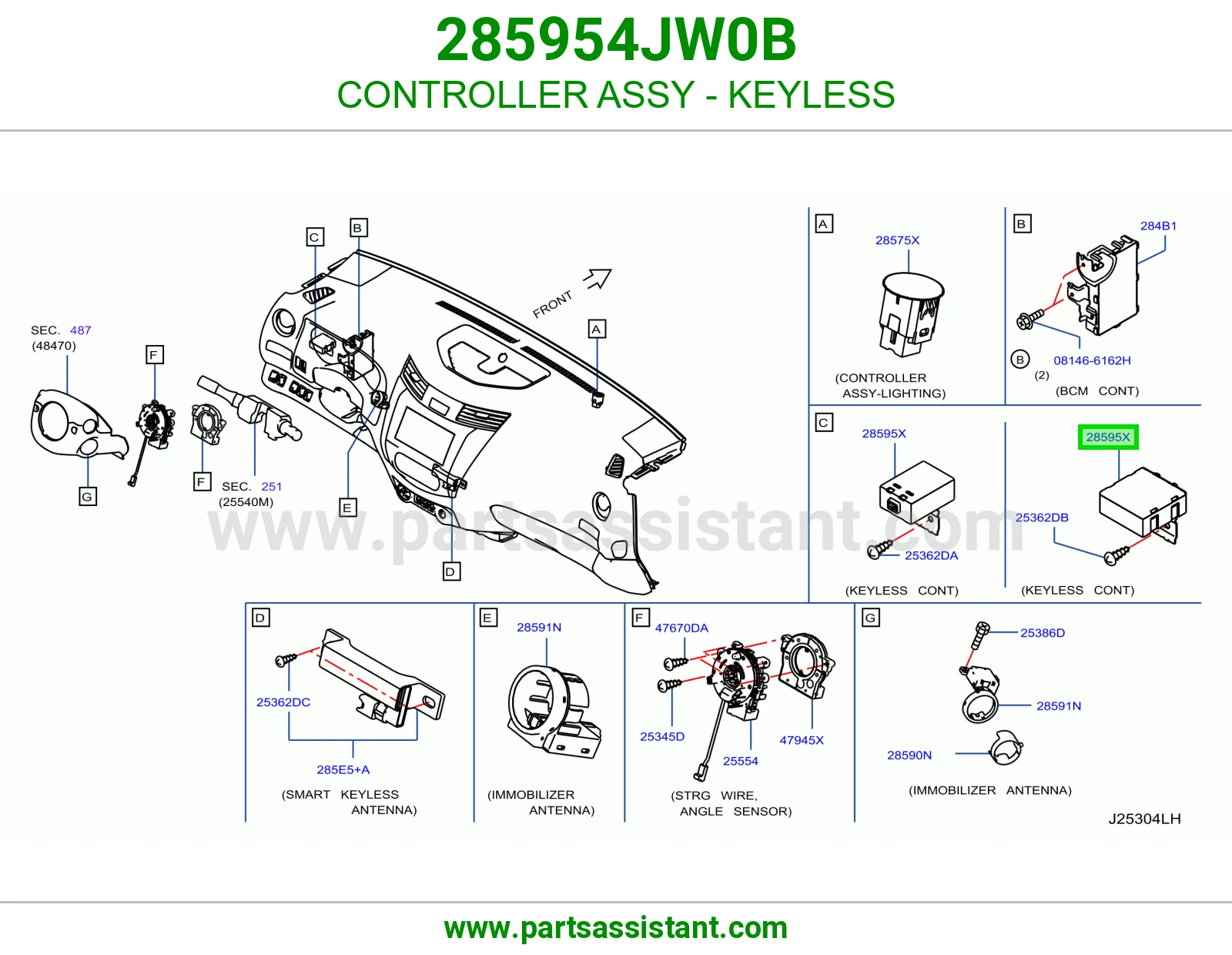 كنترول دخول بدون مفتاح كامل 285954JW0B