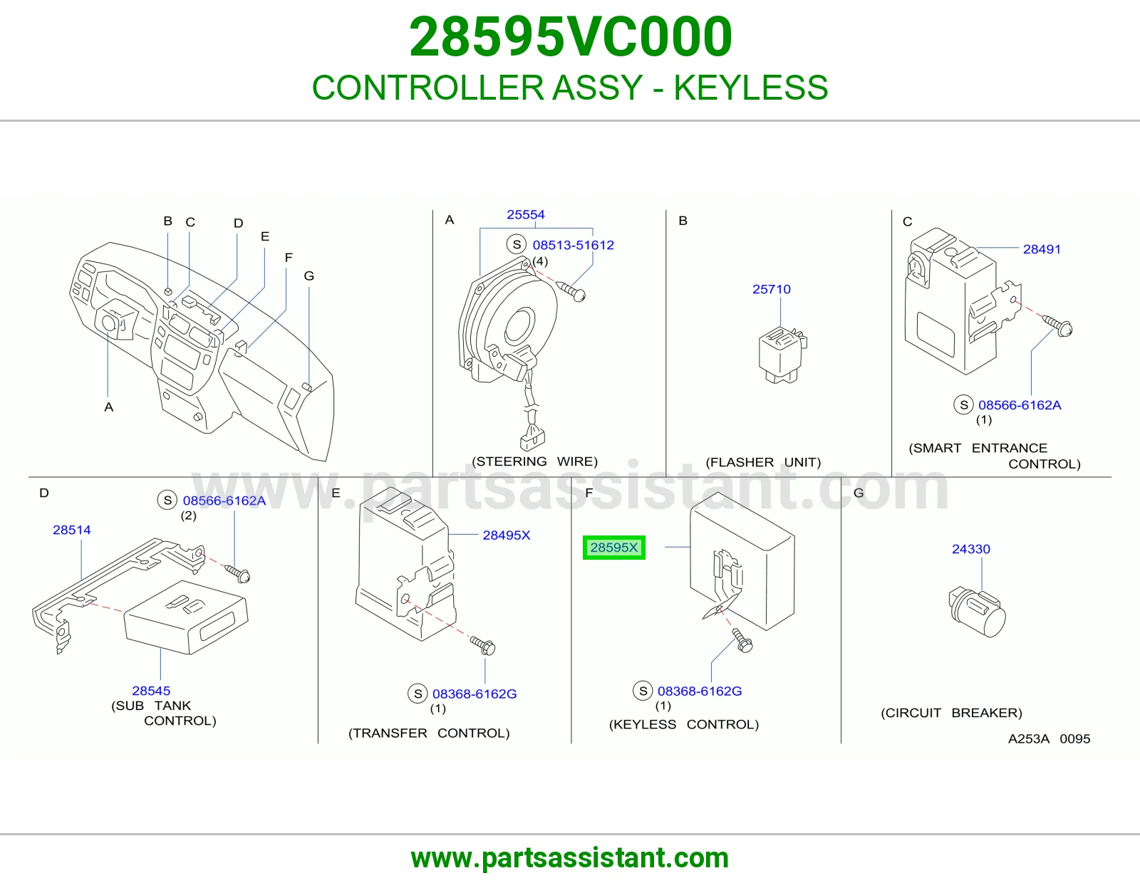 كنترول دخول بدون مفتاح كامل 28595VC000