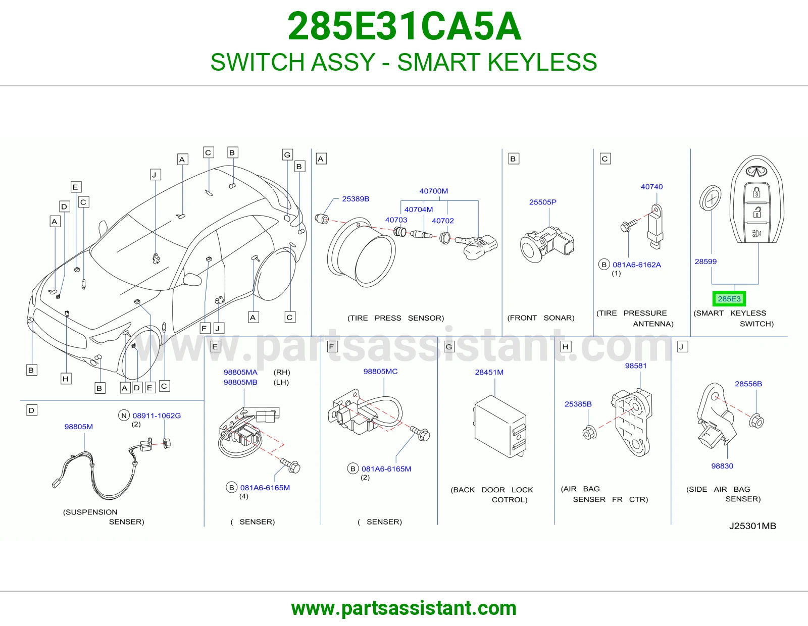 SWITCH ASSY - SMART KEYLESS 285E31CA5A