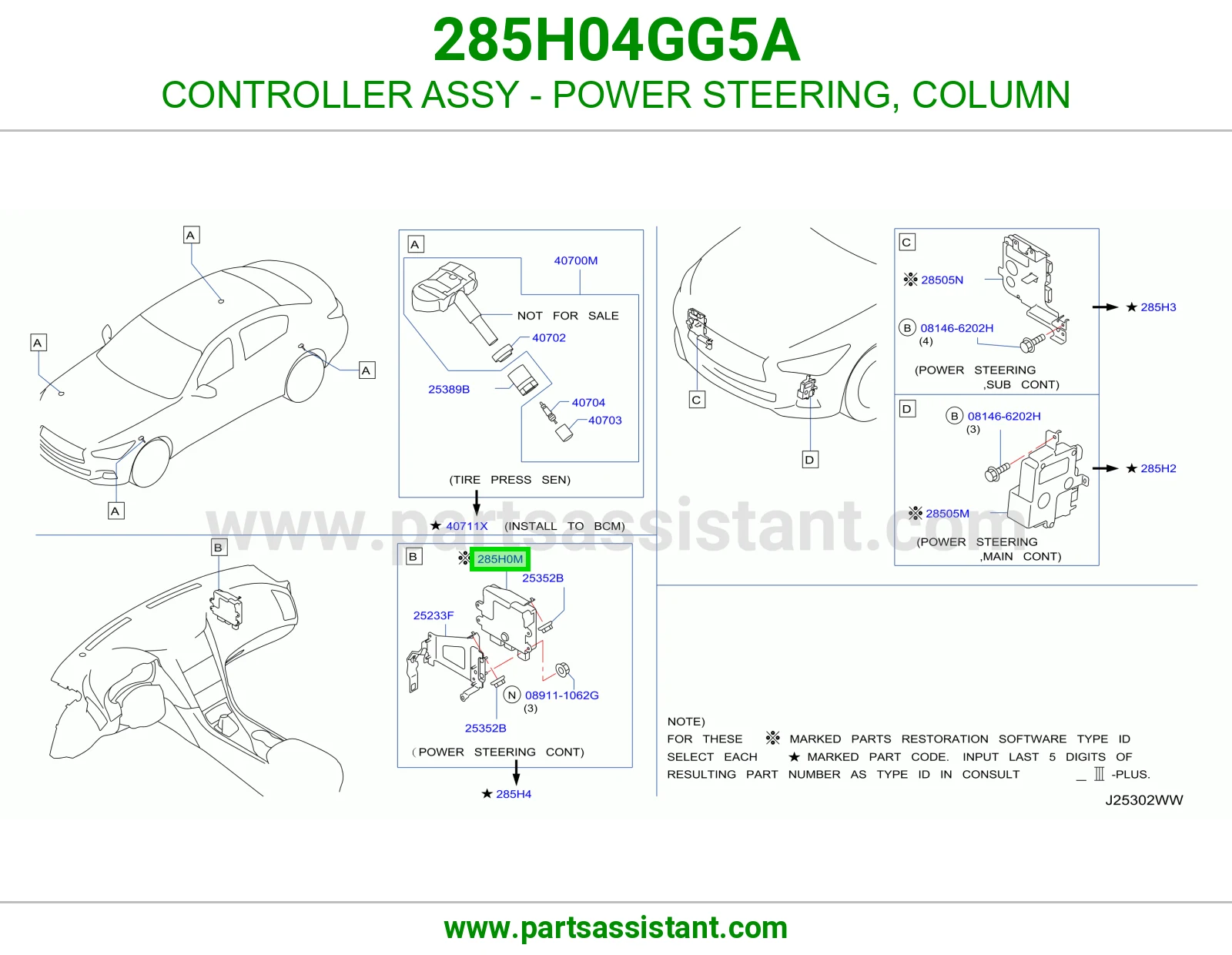 كنترول دركسون باور عمود كامل 285H04GG5A