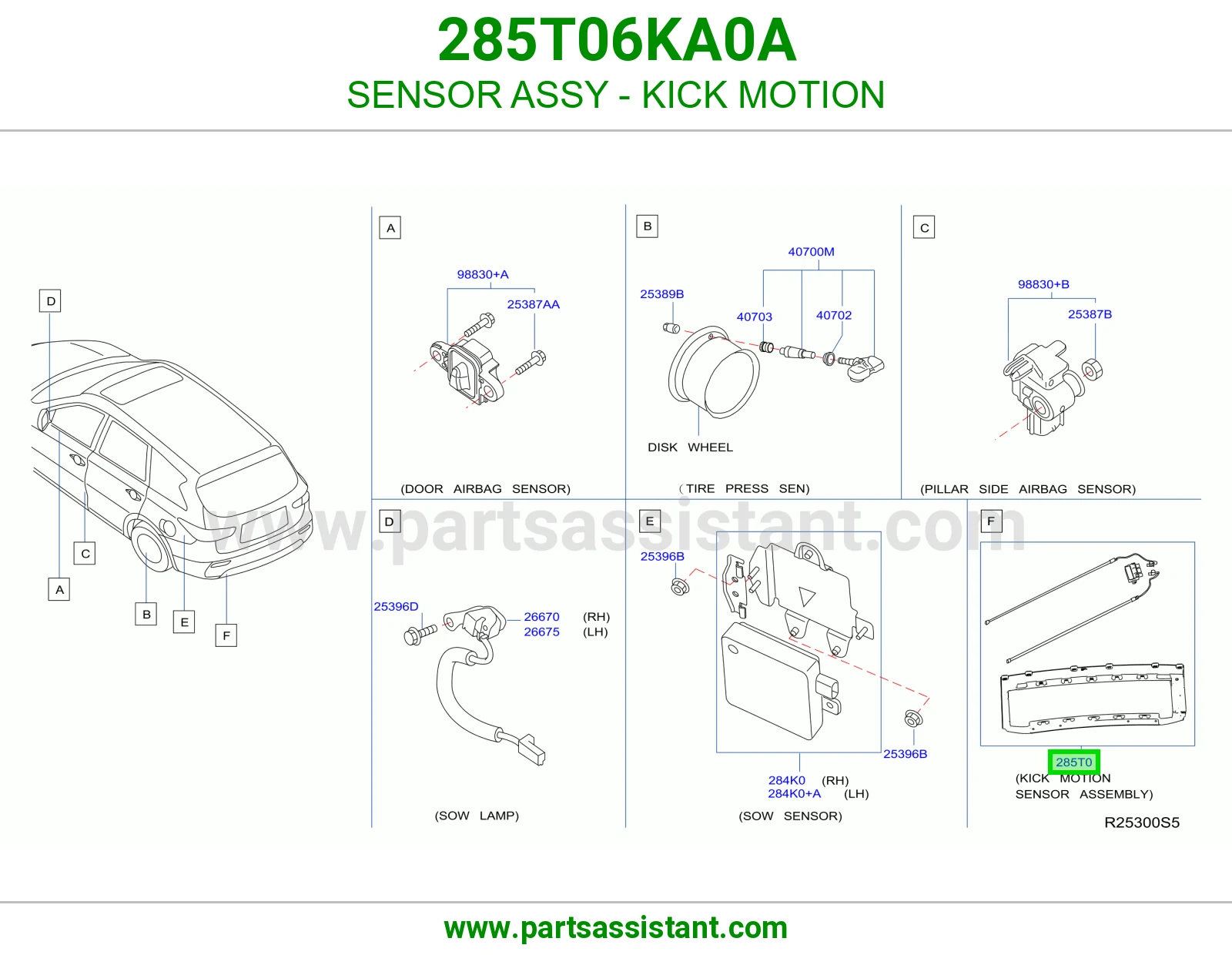 حساس حركة قدم كامل 285T06KA0A