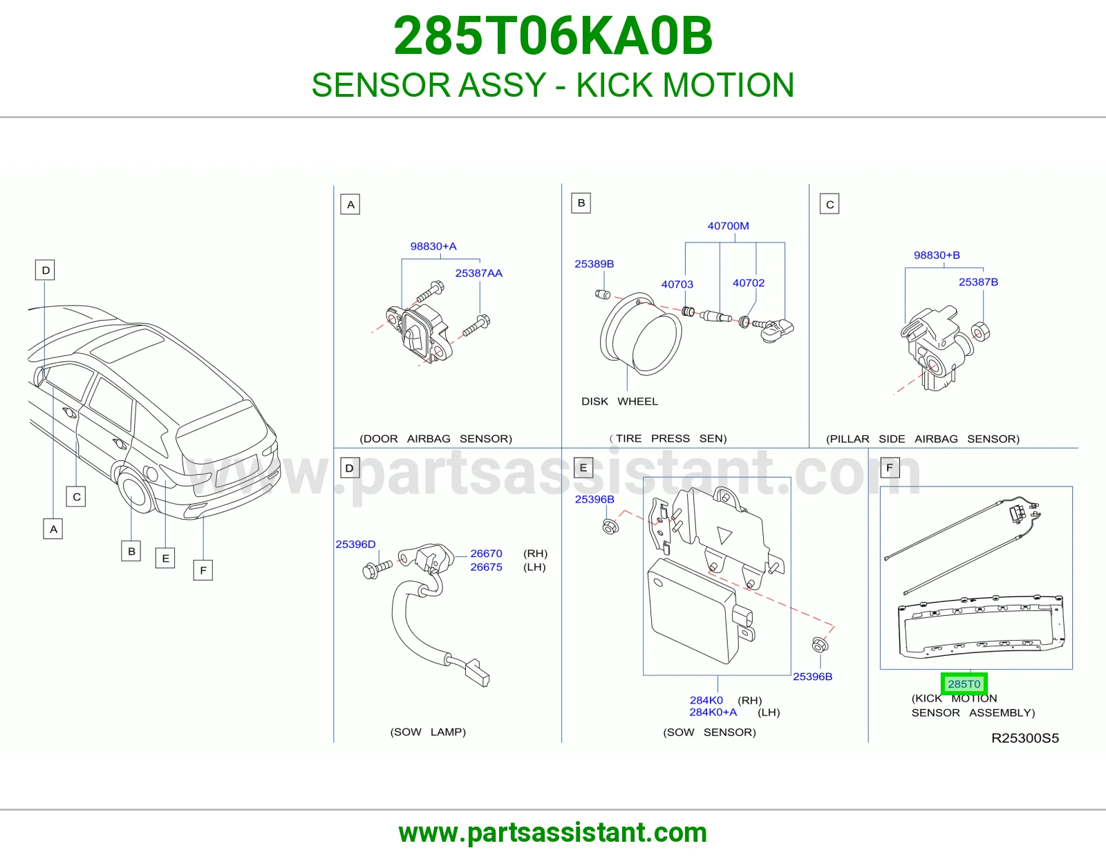 حساس حركة قدم كامل 285T06KA0B