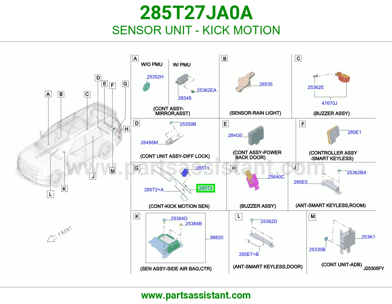 وحدة حساس حركة قدم 285T27JA0A