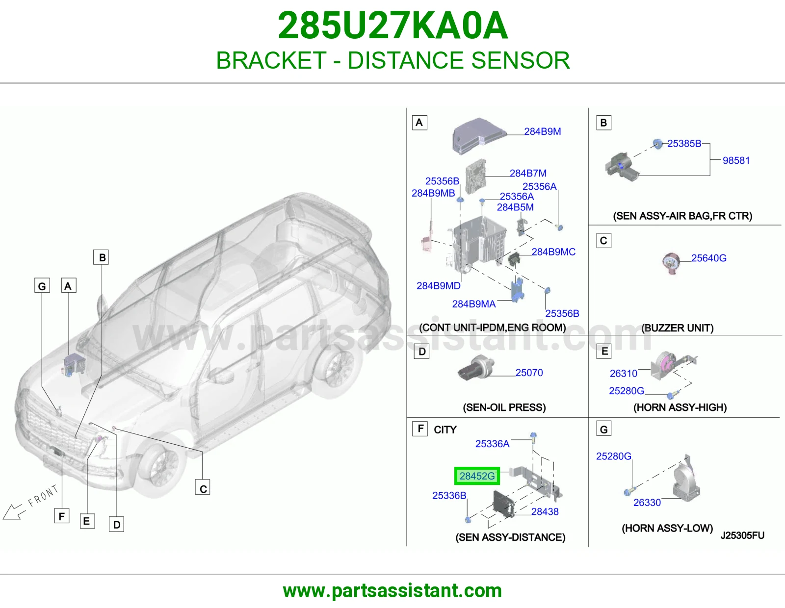 قاعدة حساس مسافة 285U27KA0A