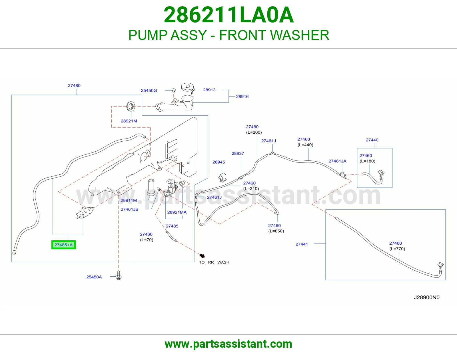 PUMP ASSY - FRONT WASHER 286211LA0A