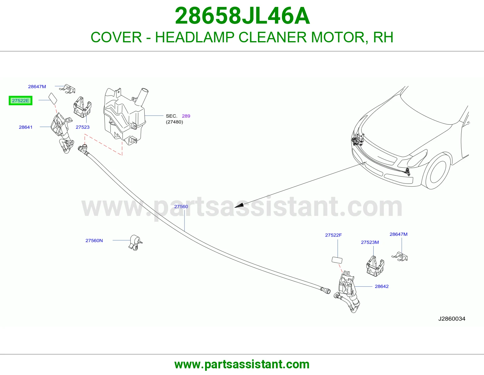 غطا بخاخ شمعه امامي يمين 28658JL46A