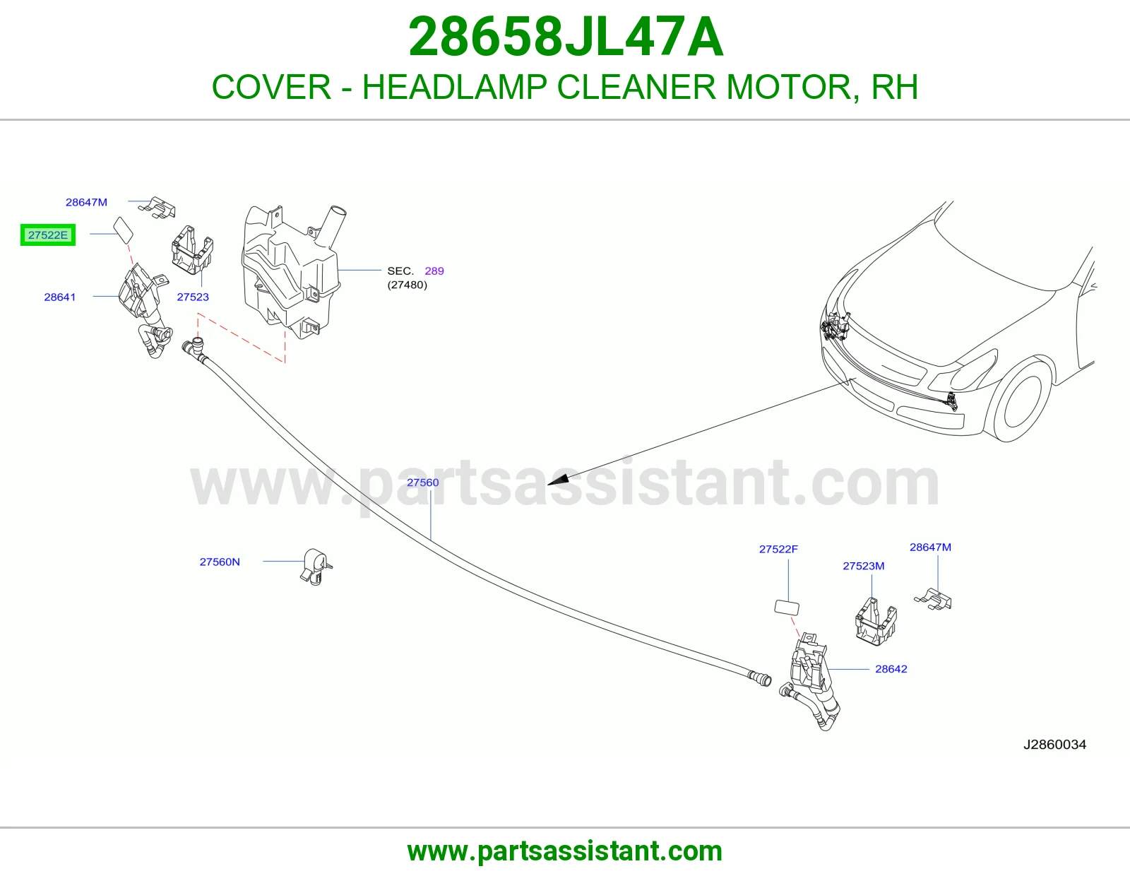 غطا بخاخ شمعه امامي يمين 28658JL47A