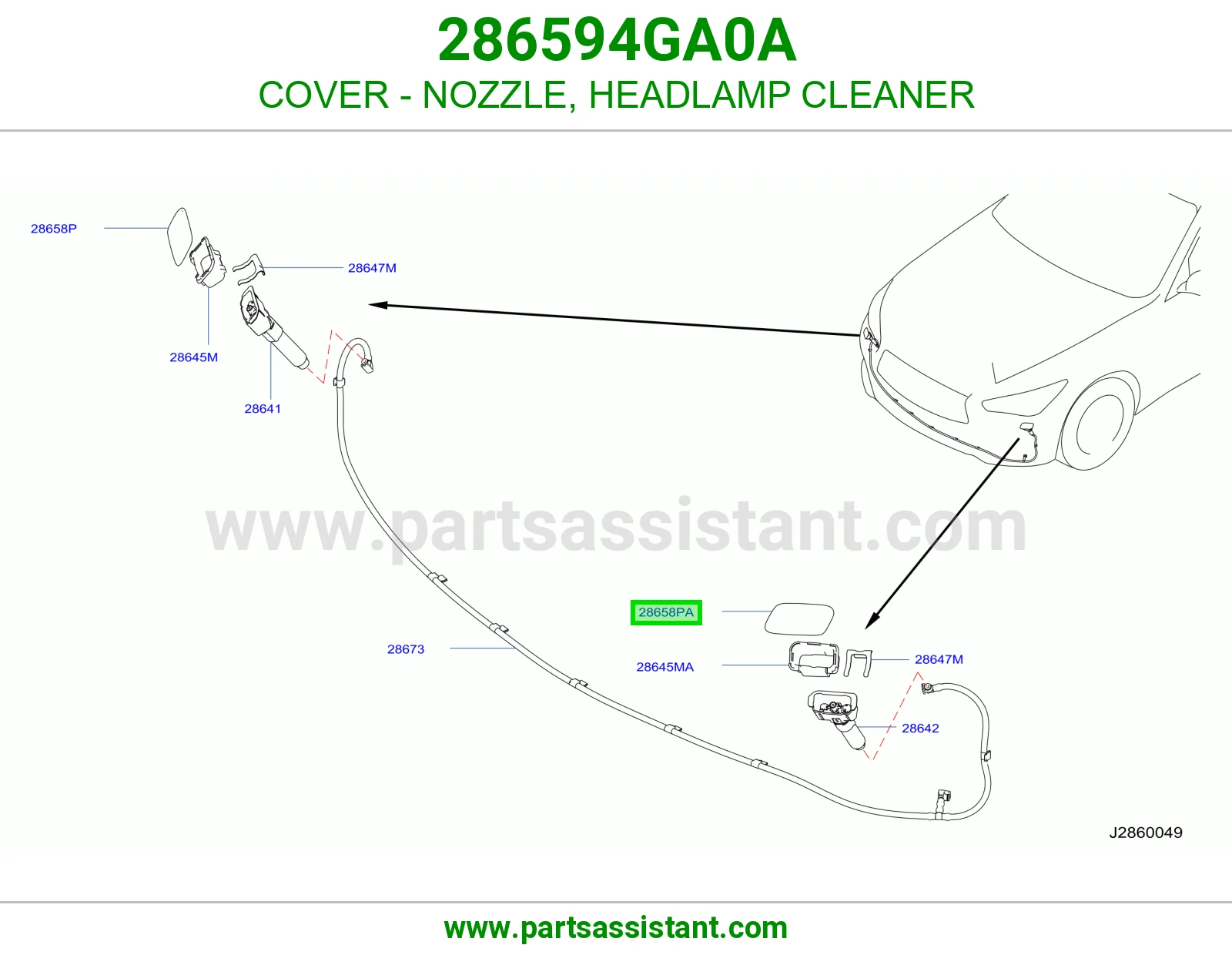 غطاء بخاخ شمعة 286594GA0A