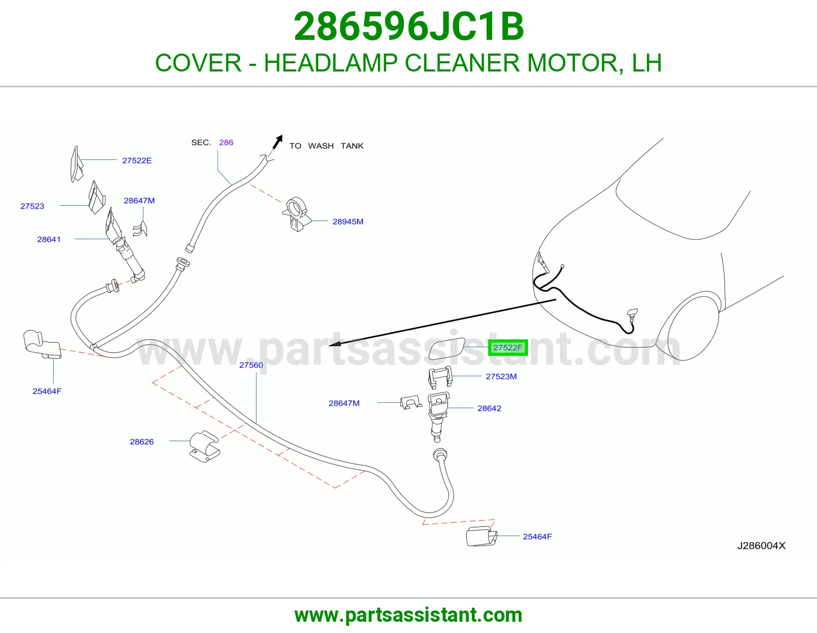 غطا بخاخ شمعه امامي يسار 286596JC1B