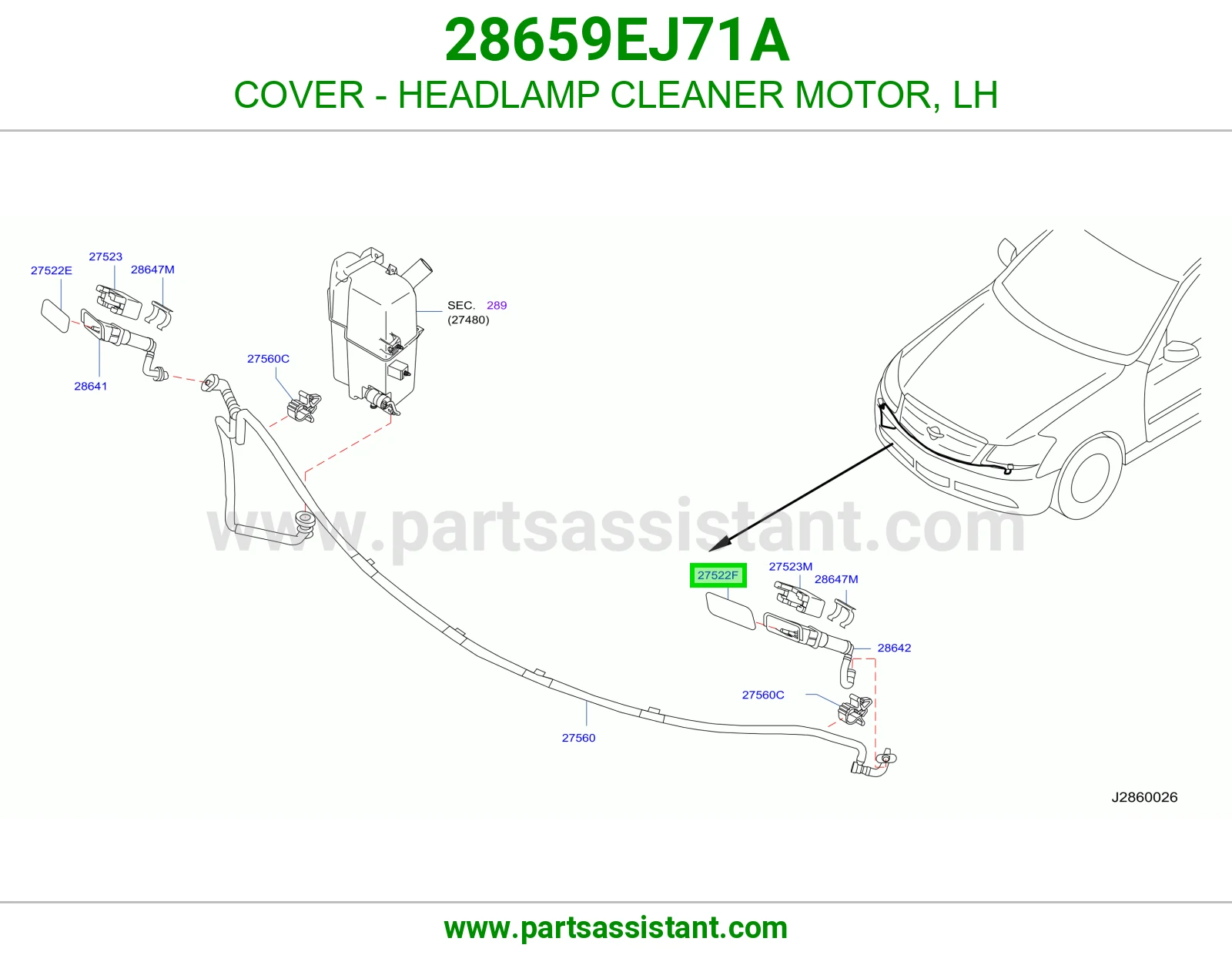 غطا بخاخ شمعه امامي يسار 28659EJ71A