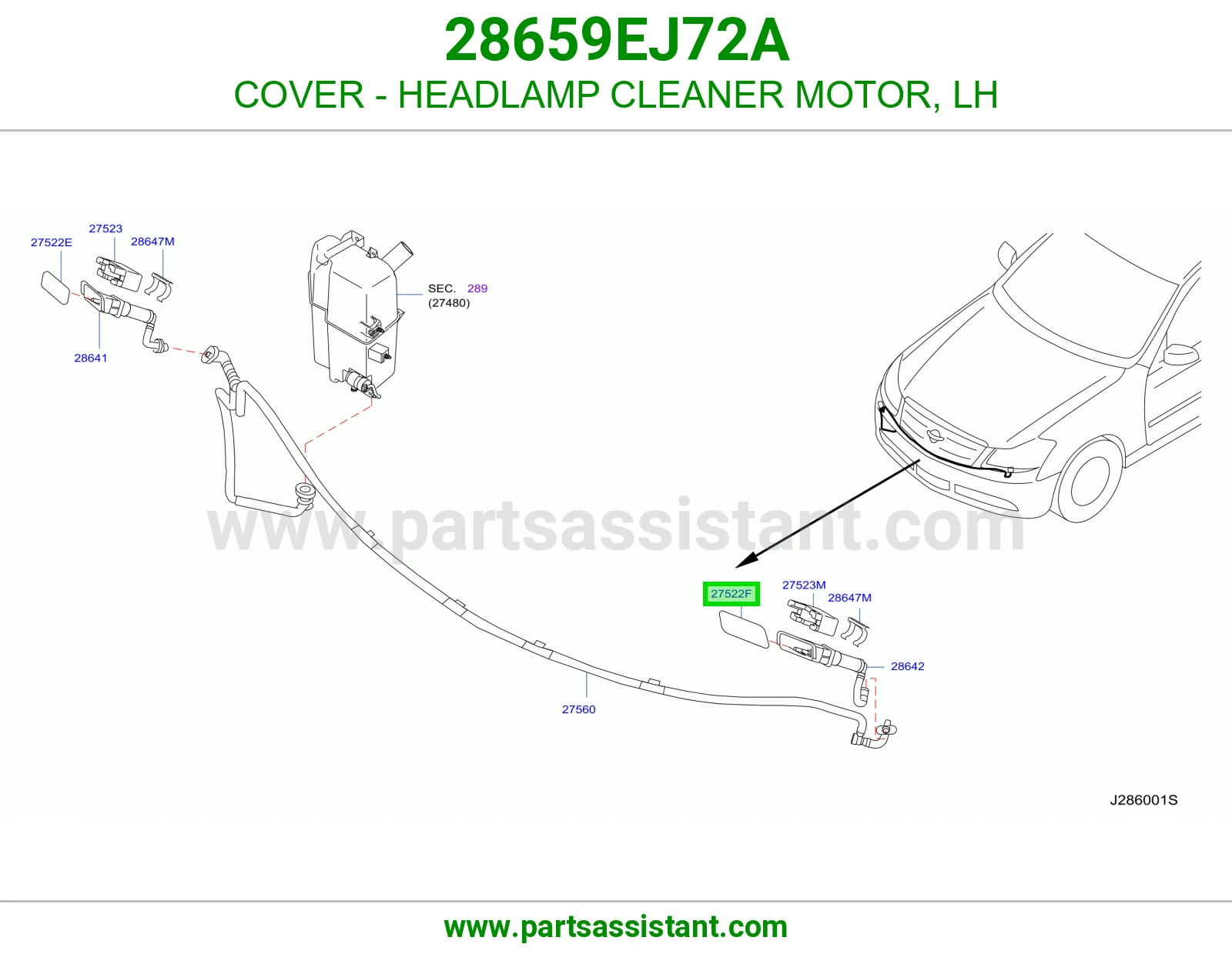 غطا بخاخ شمعه امامي يسار 28659EJ72A