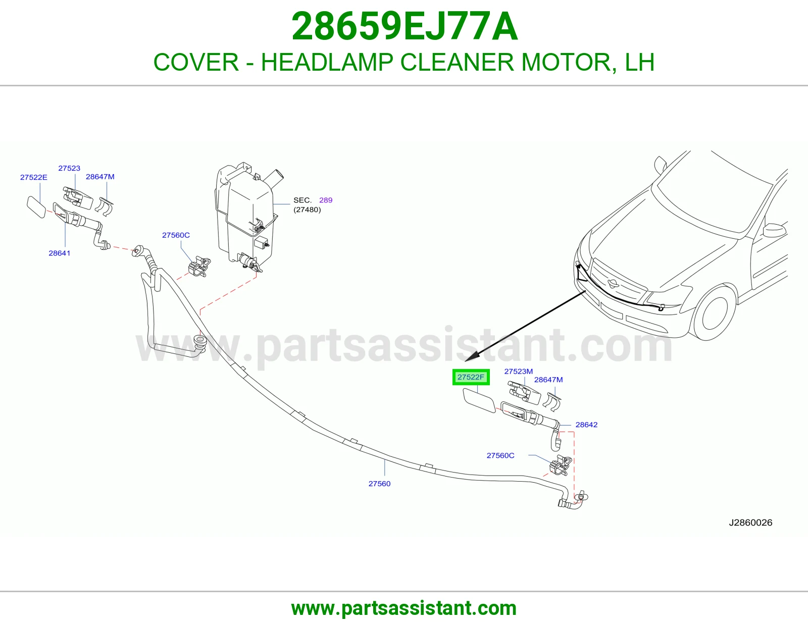 غطا بخاخ شمعه امامي يسار 28659EJ77A