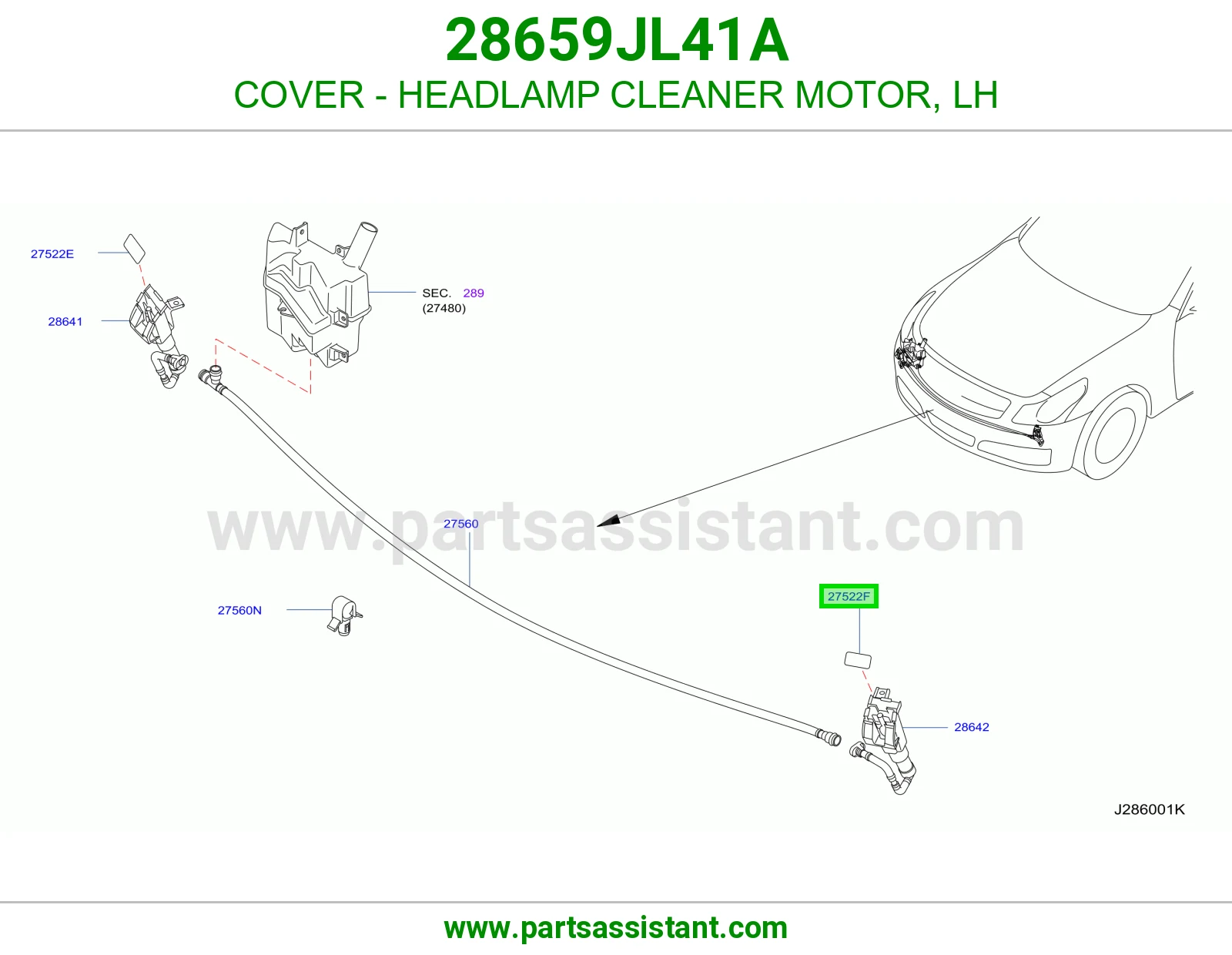 غطا بخاخ شمعه امامي يسار 28659JL41A