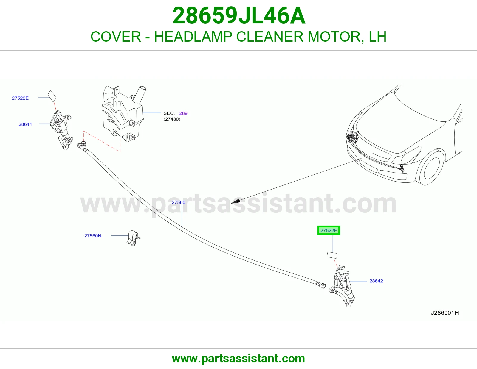 غطا بخاخ شمعه امامي يسار 28659JL46A