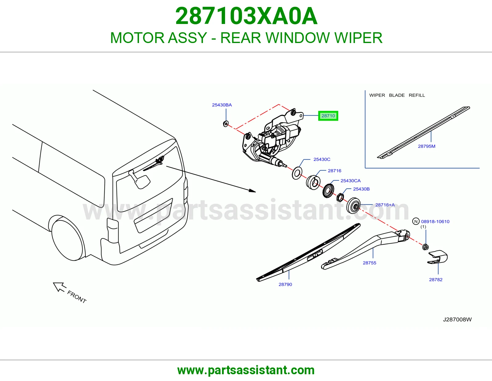 دينمو مساحات خلفي 287103XA0A