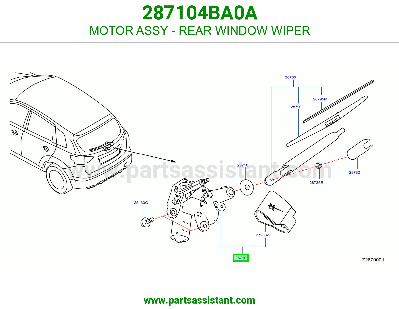 دينمو مساحات خلفي 287104BA0A