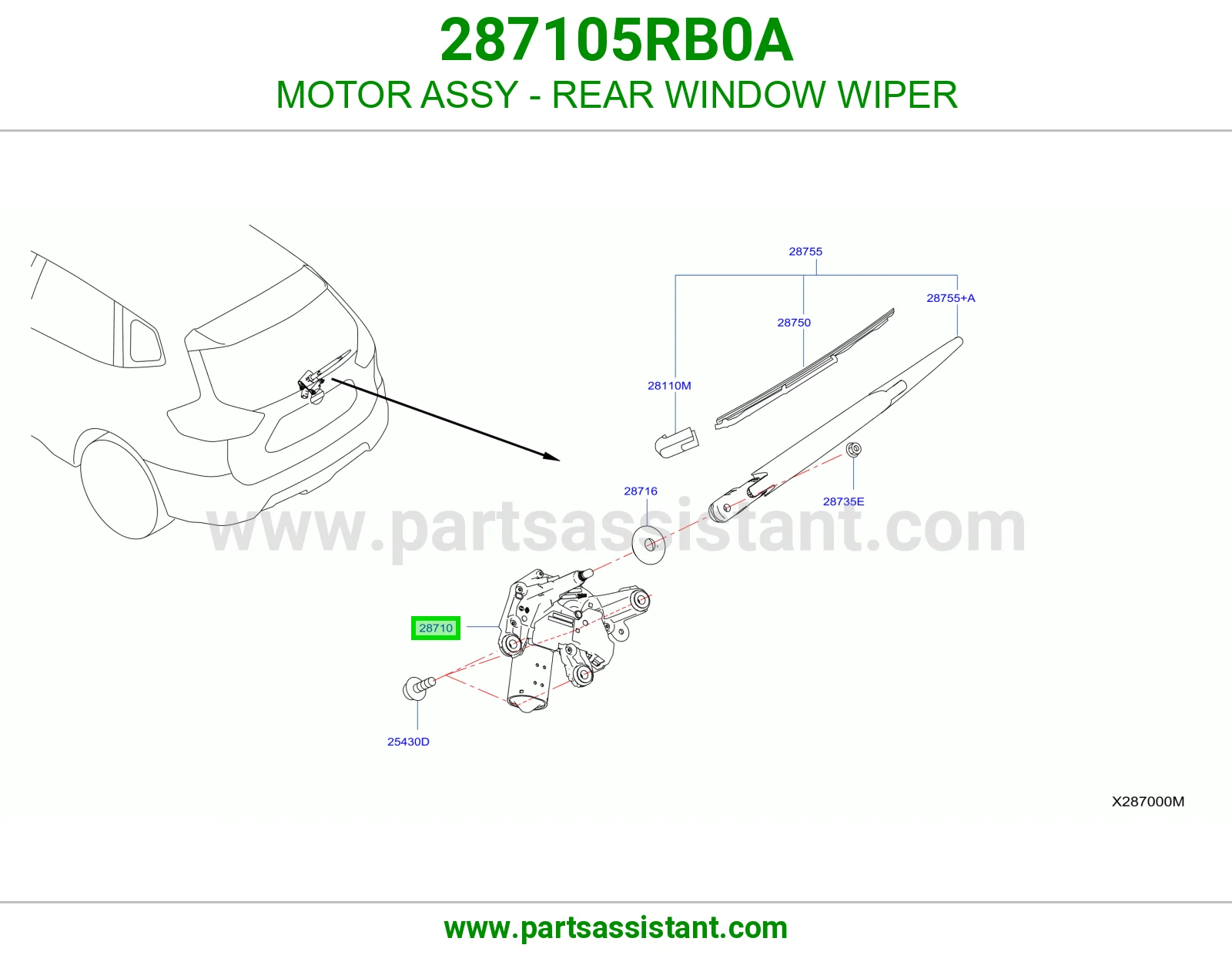 دينمو مساحات خلفي 287105RB0A