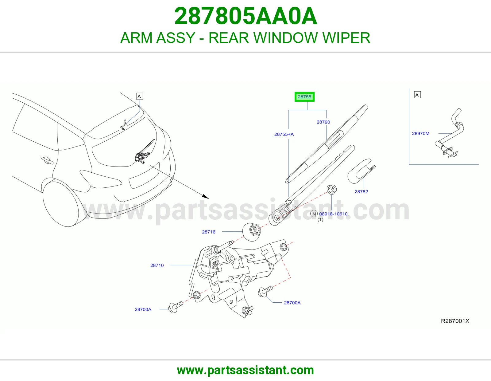 ذراع مساحات خلفي 287805AA0A