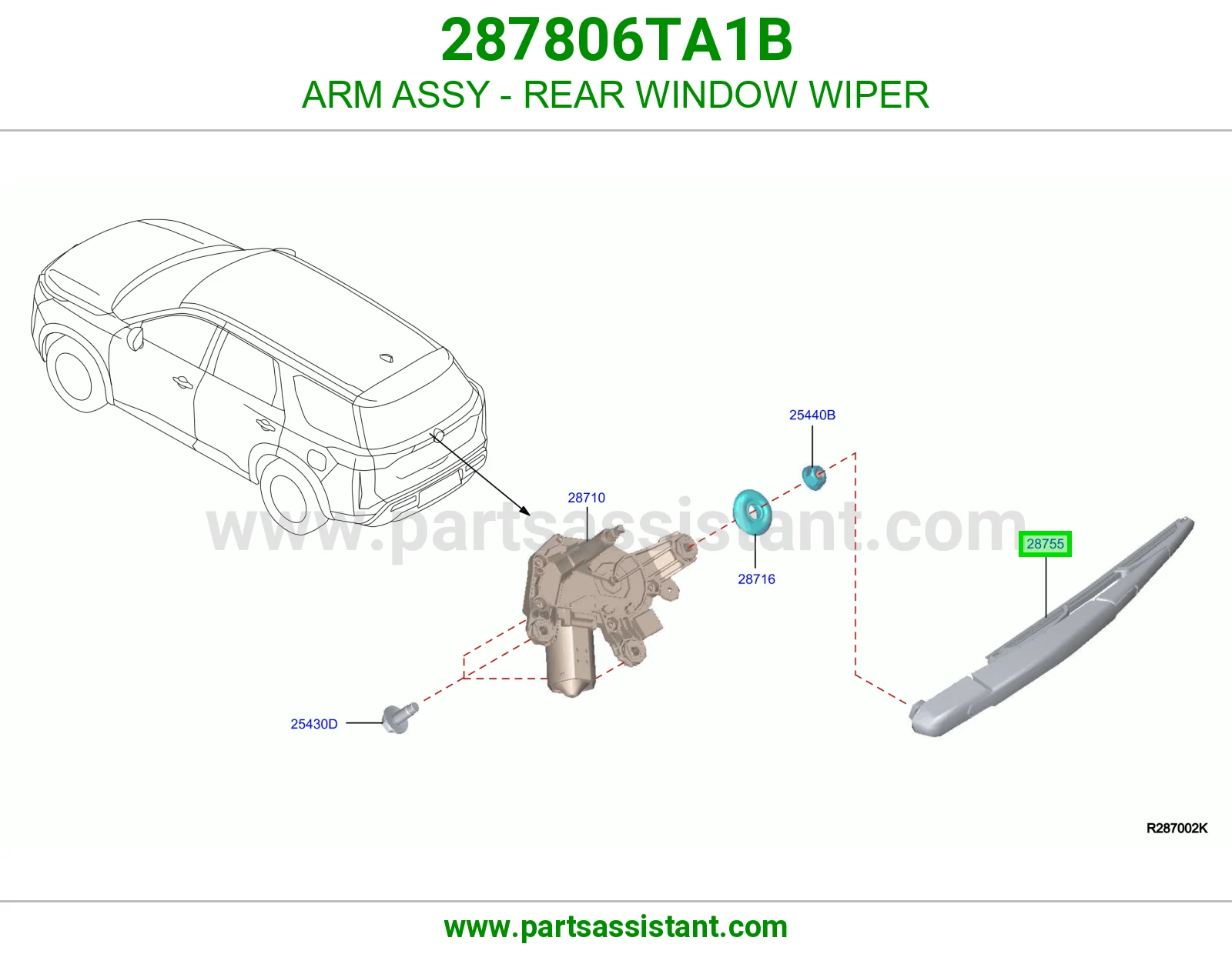 ذراع مساحات خلفي 287806TA1B